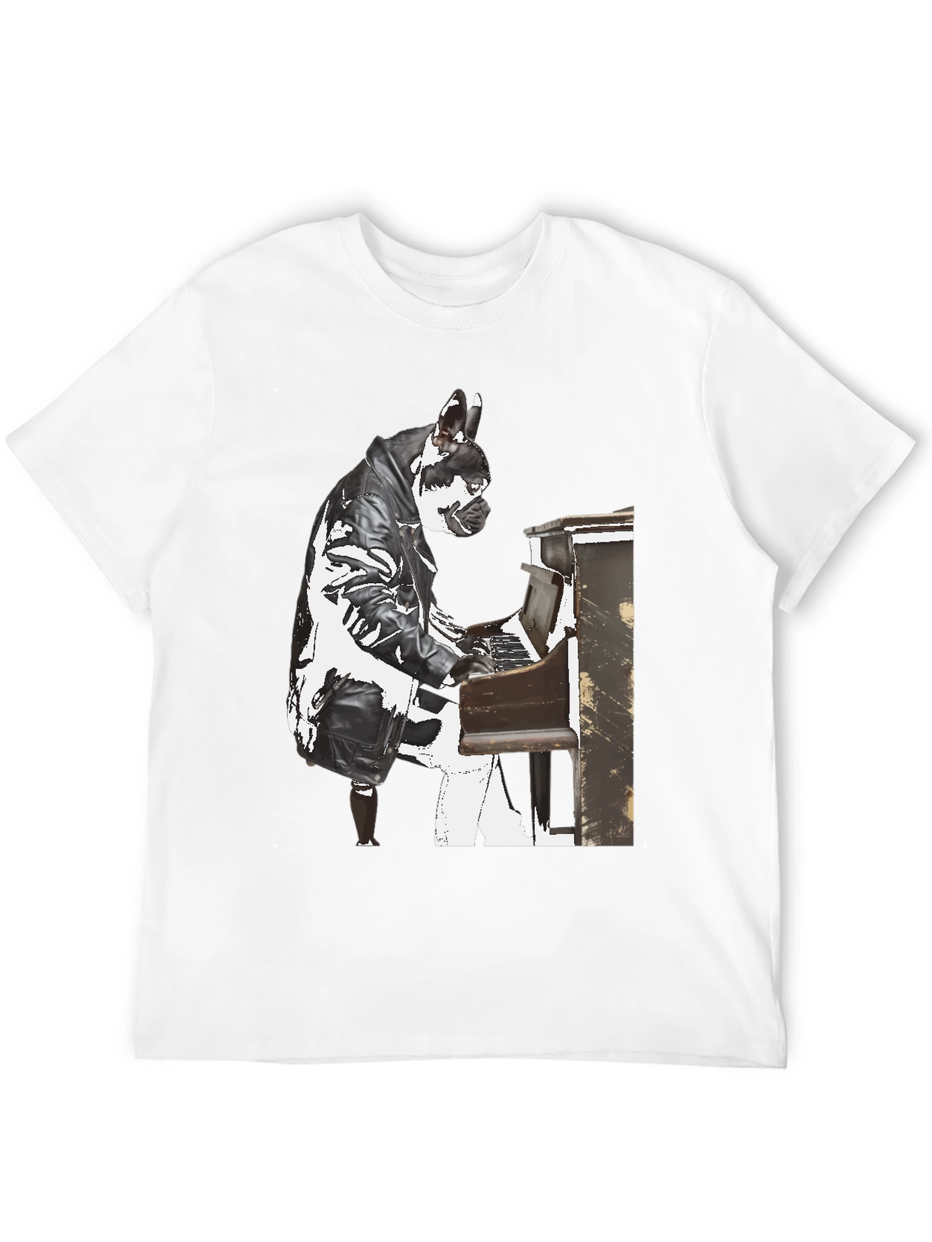 Black Piano Dog T-Shirt - Quirky Style view 12