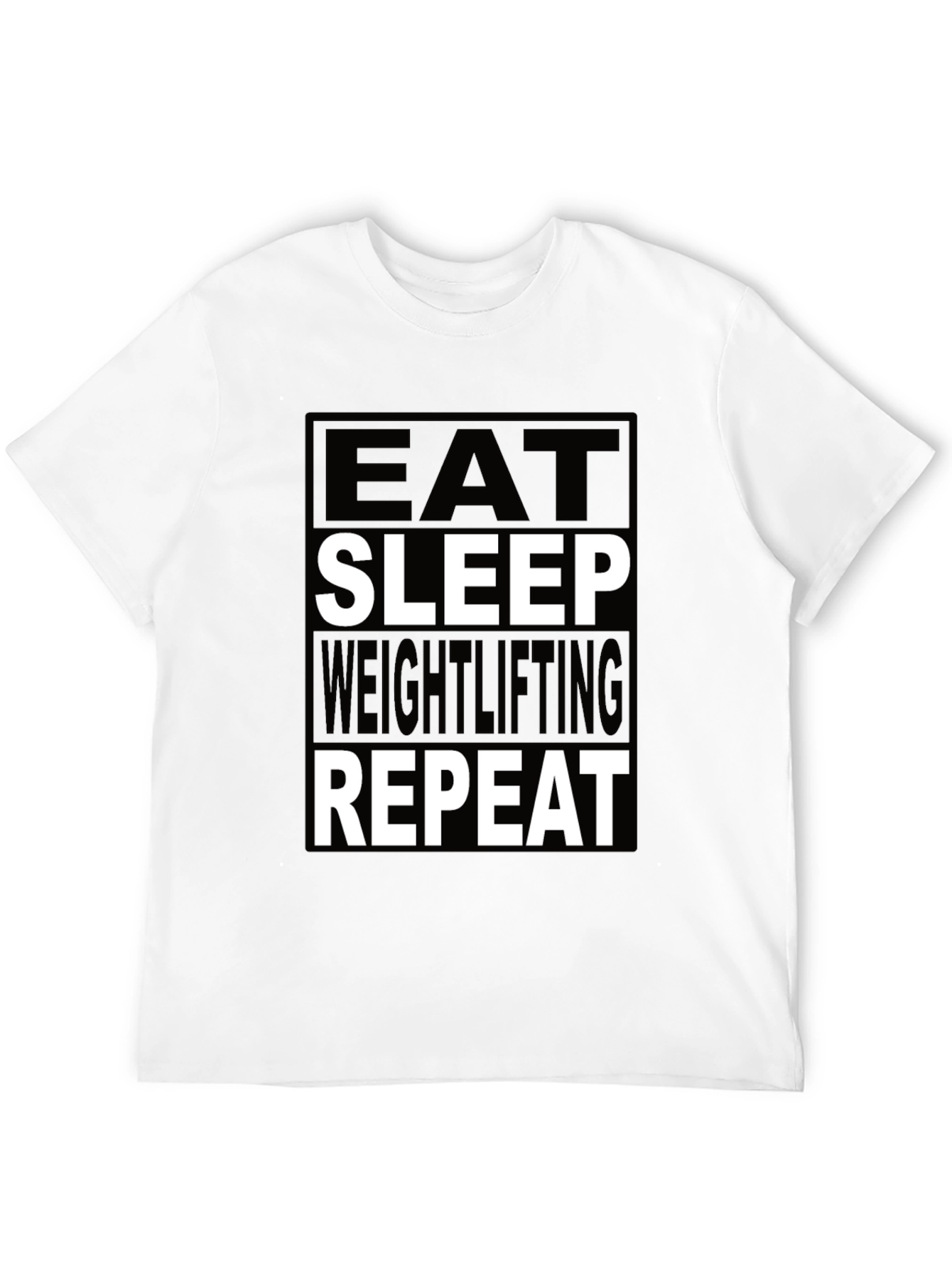 Black Eat Sleep Weightlifting Repeat Black T-Shirt view 12