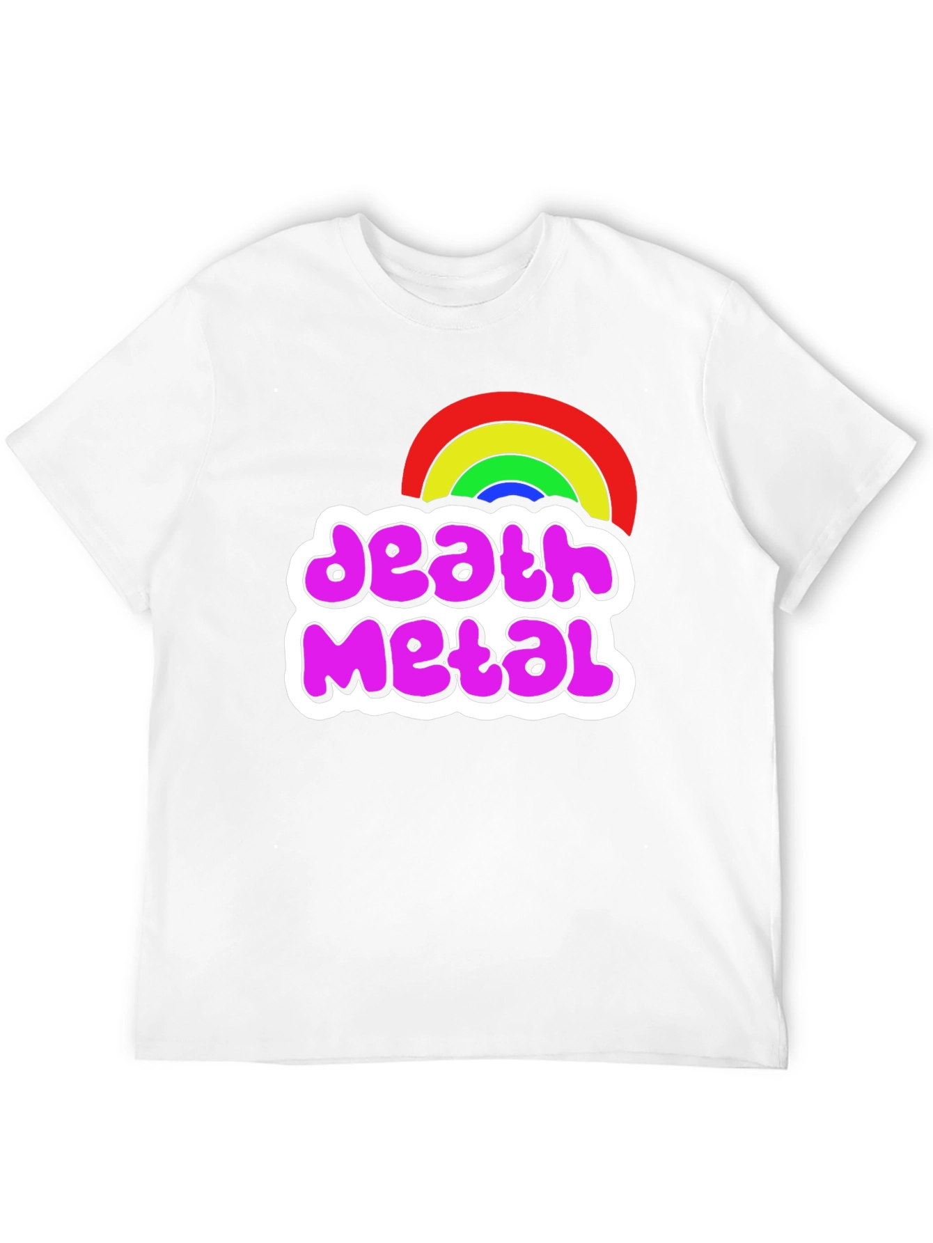 Black Death Metal Rainbow T-Shirt - Soft Cotton Tee view 12