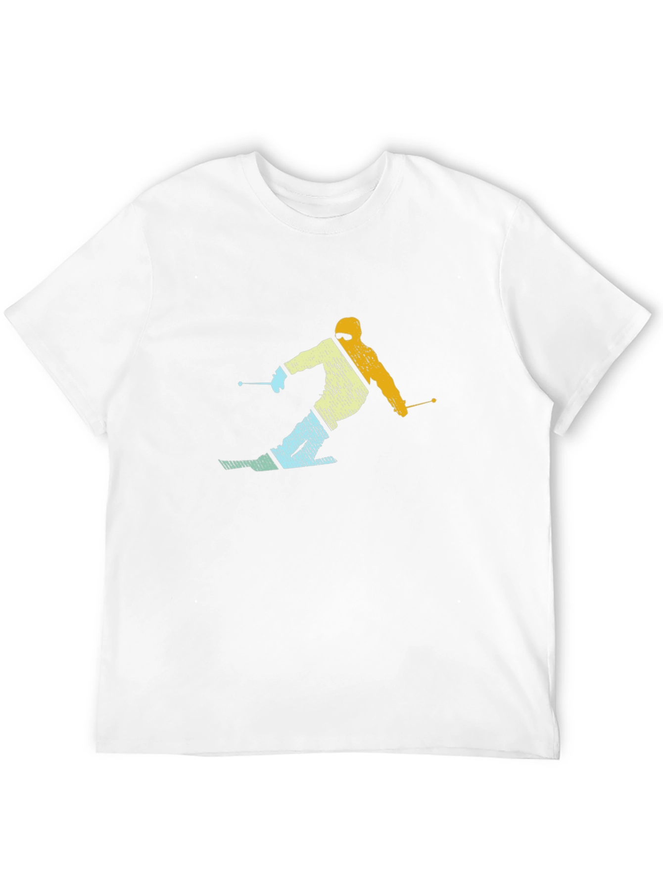Black Retro Skier Graphic Black T-Shirt view 12