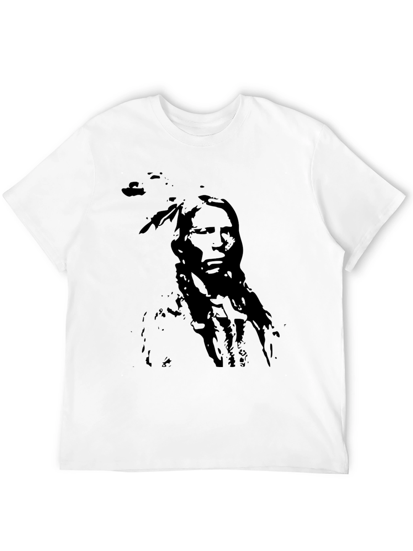 Black Native American Chief Graphic T-Shirt - Black view 12