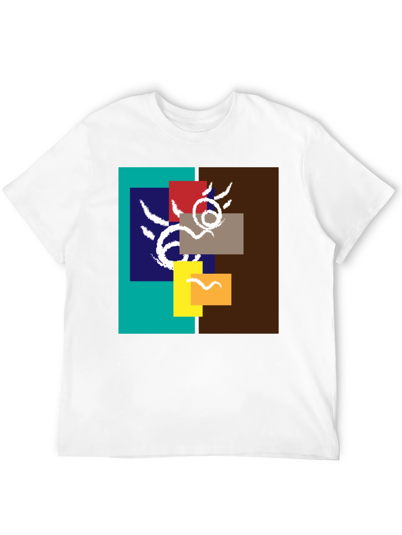 Black Abstract Graphic Print Crew Neck Tee view 12