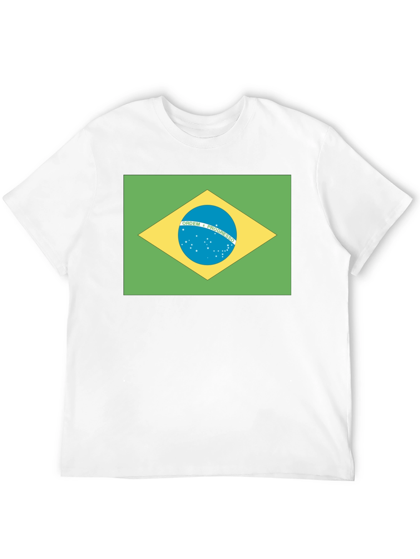 Black Brazil Flag T-Shirt - Black Crew Neck Tee view 12
