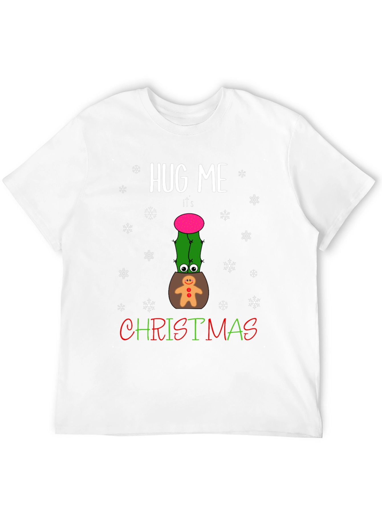 Hug Me Christmas Cactus Graphic T-Shirt - 12