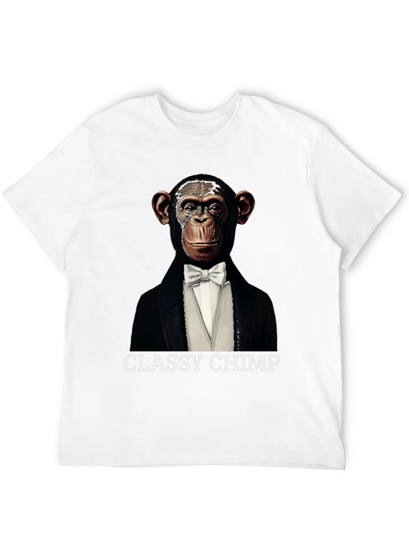 Black Classy Chimp Graphic Tee - Novelty Tuxedo T-Shirt view 12