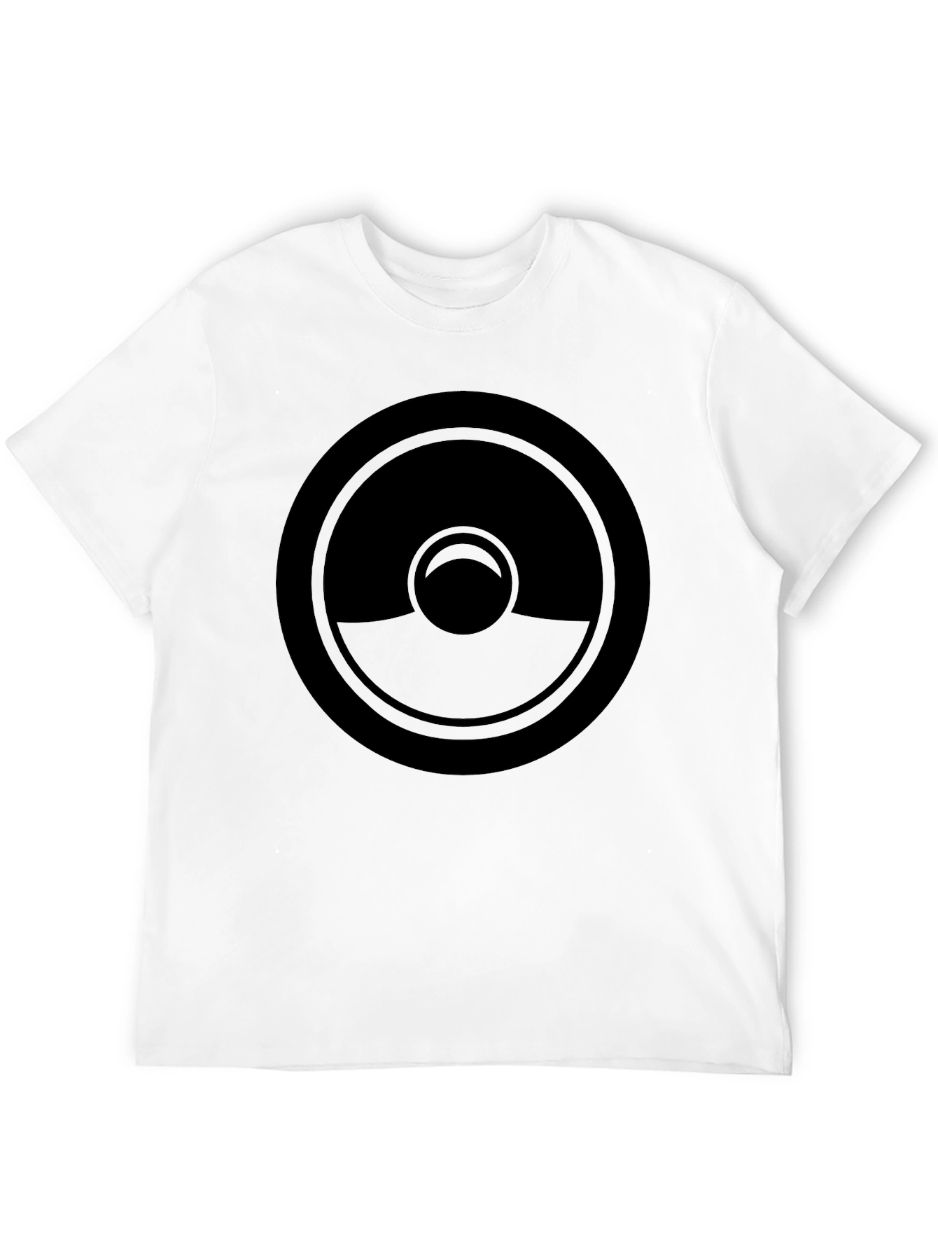 Black Stylish Black Graphic Tee - Circular Design view 12