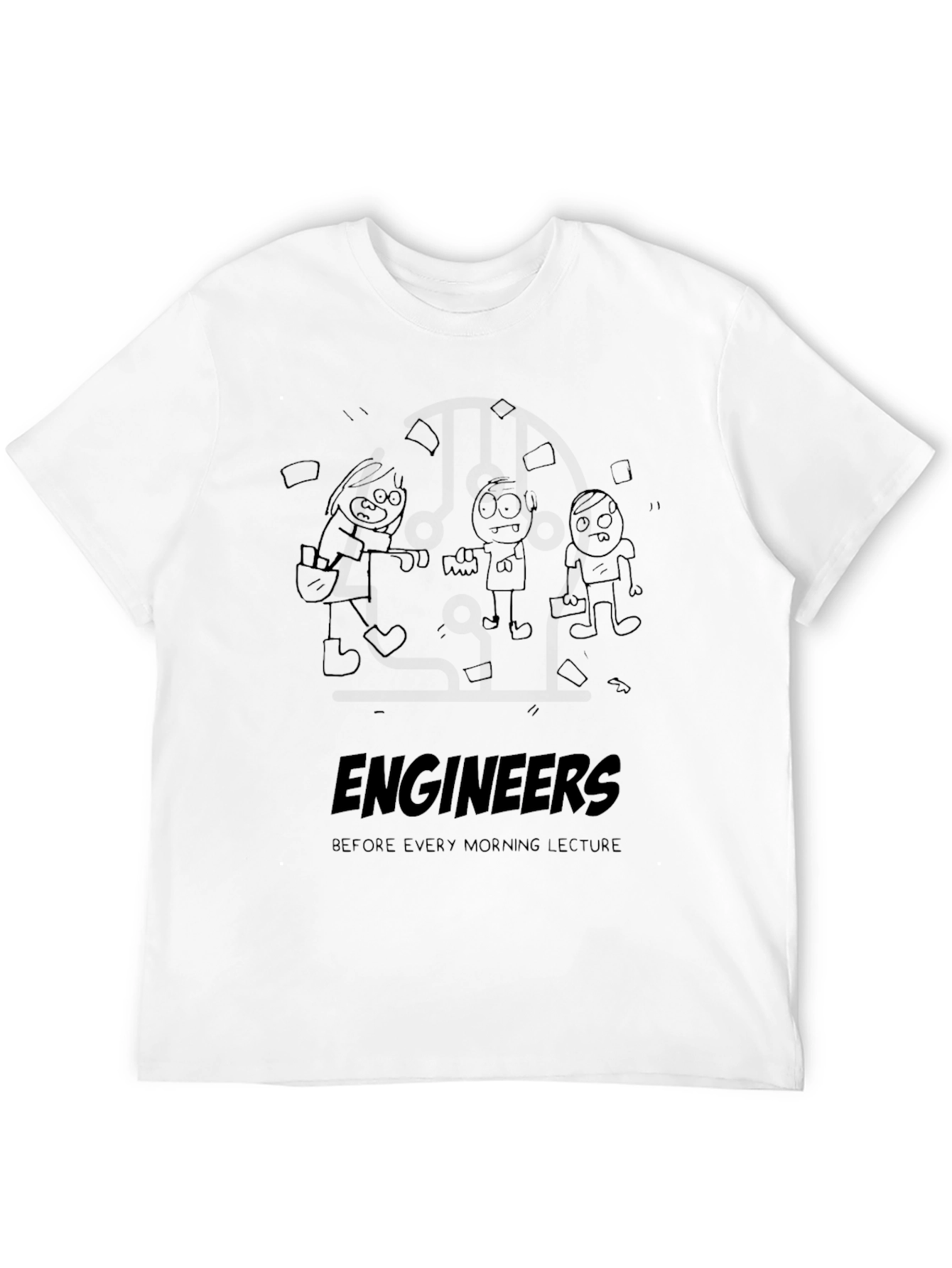 Black Engineers Before Lecture Graphic Tee - Black Cotton T-Shirt view 12
