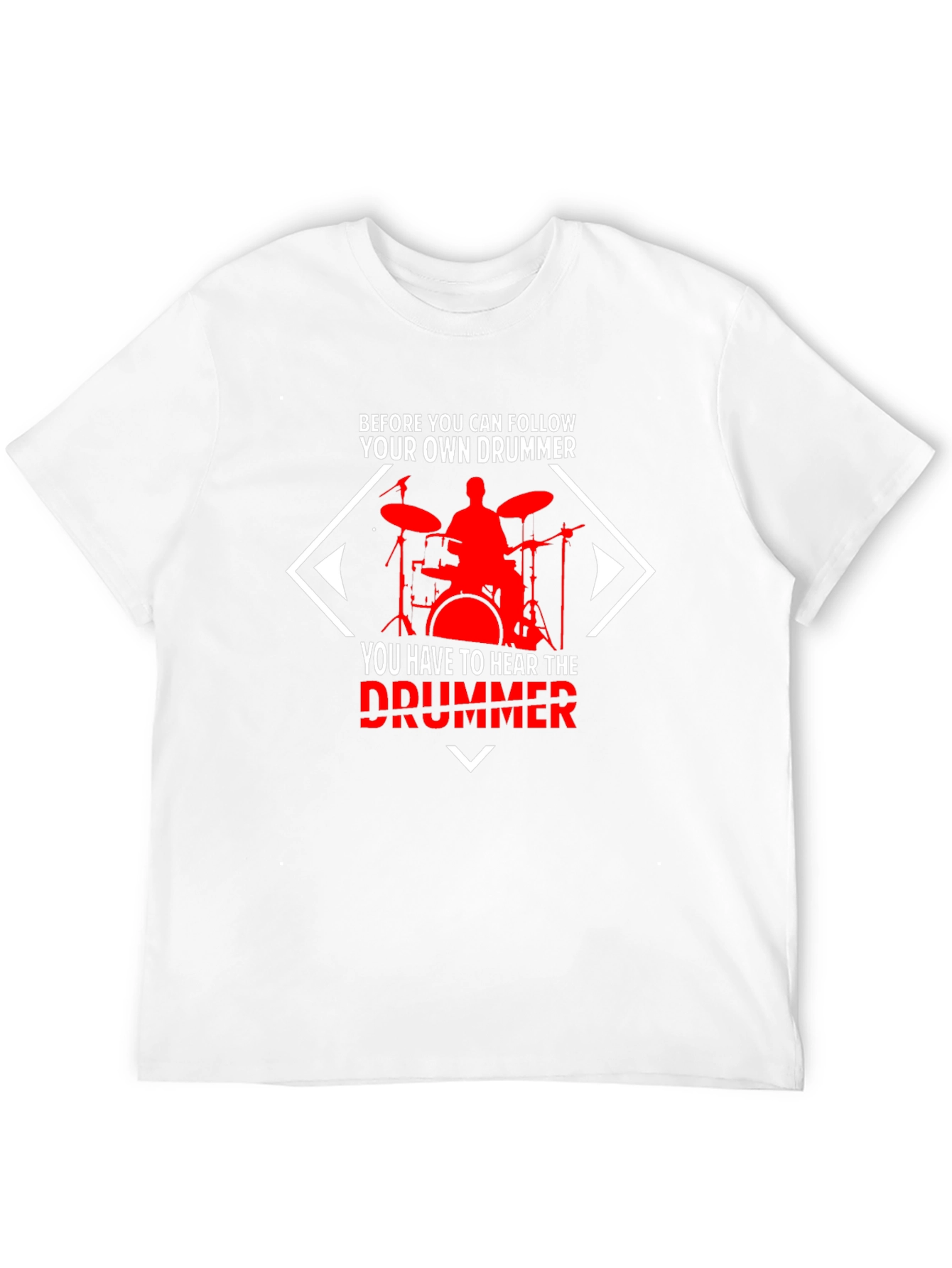 Black Follow Your Own Drummer T-Shirt - Black Cotton Tee view 12