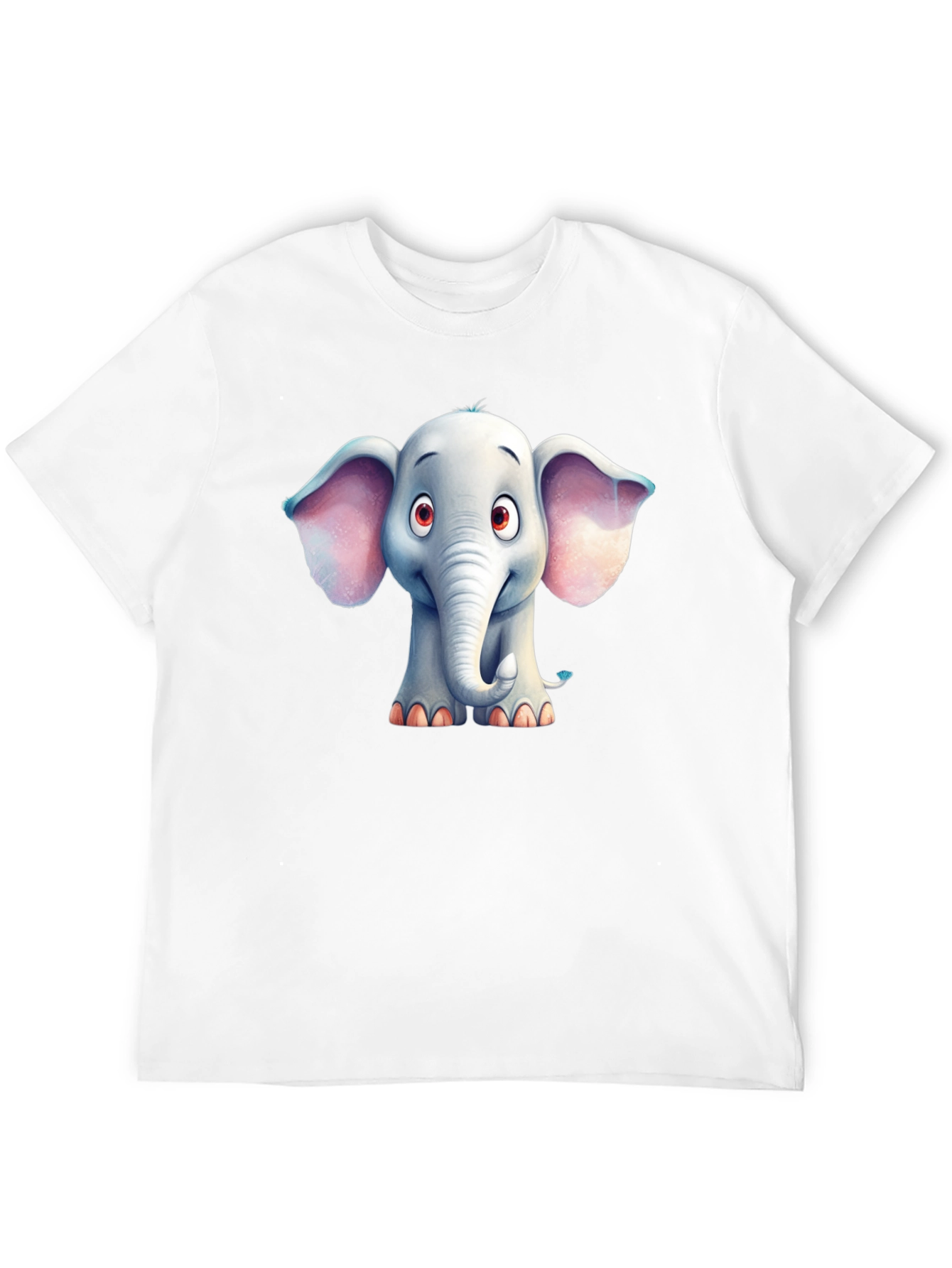 Black Cute Elephant Graphic Tee - Black Cotton Blend T-Shirt view 12