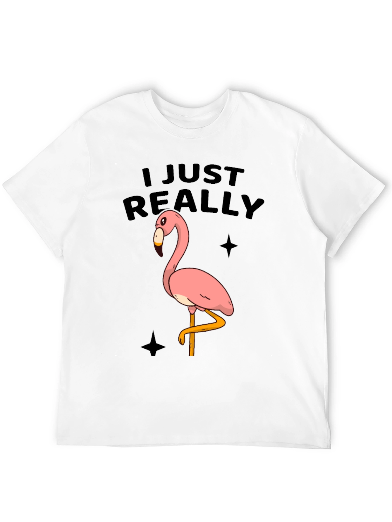 Black Funny Flamingo Graphic Tee - Just Really Love Flamingos view 12