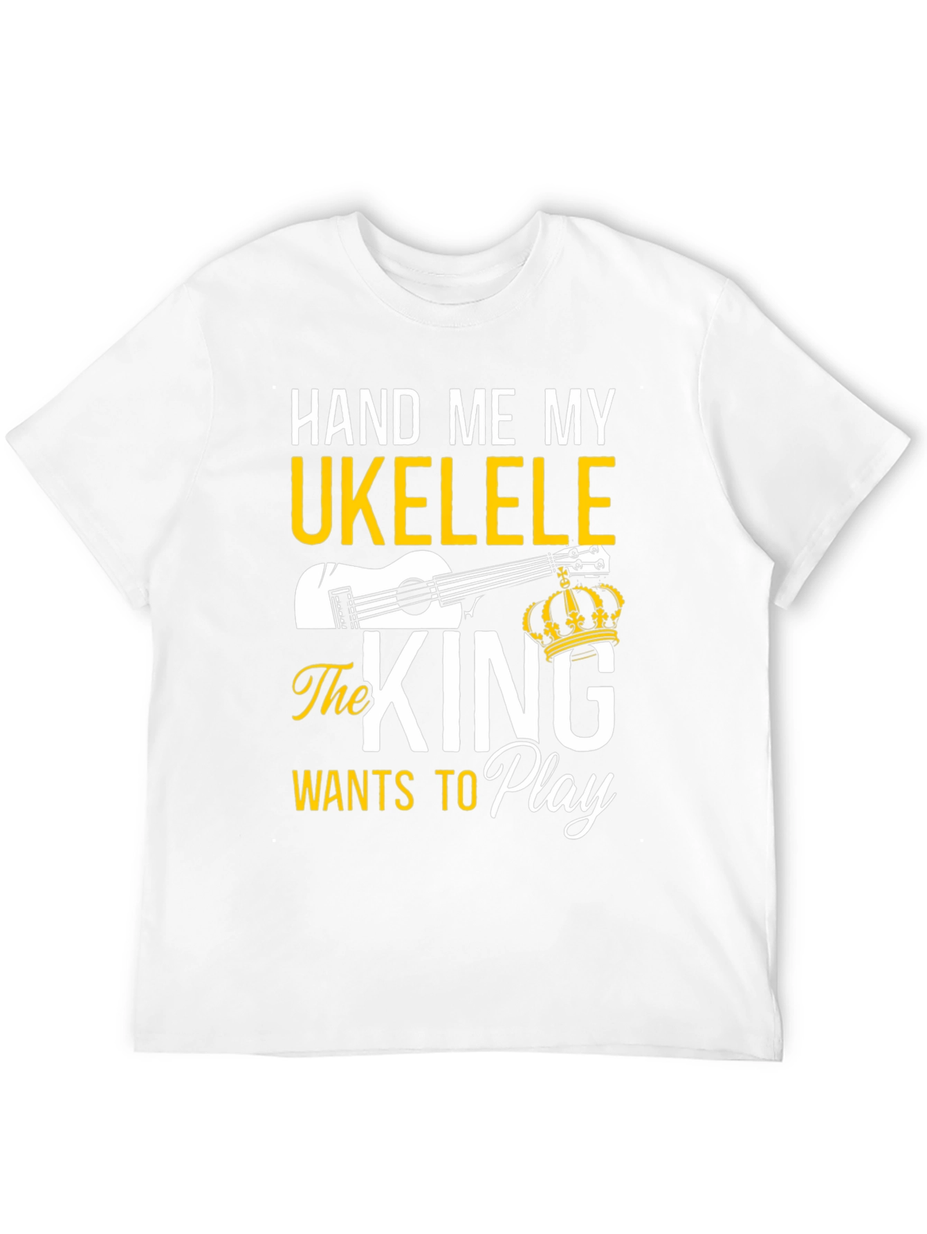 Black Hand Me My Ukulele - King T-Shirt view 12