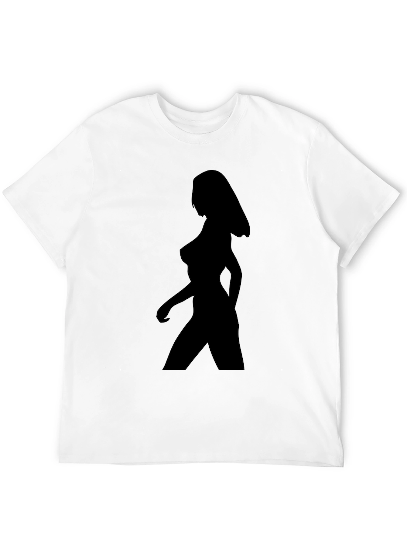 Black Silhouette Woman Graphic T-Shirt - Black Unisex Tee view 12