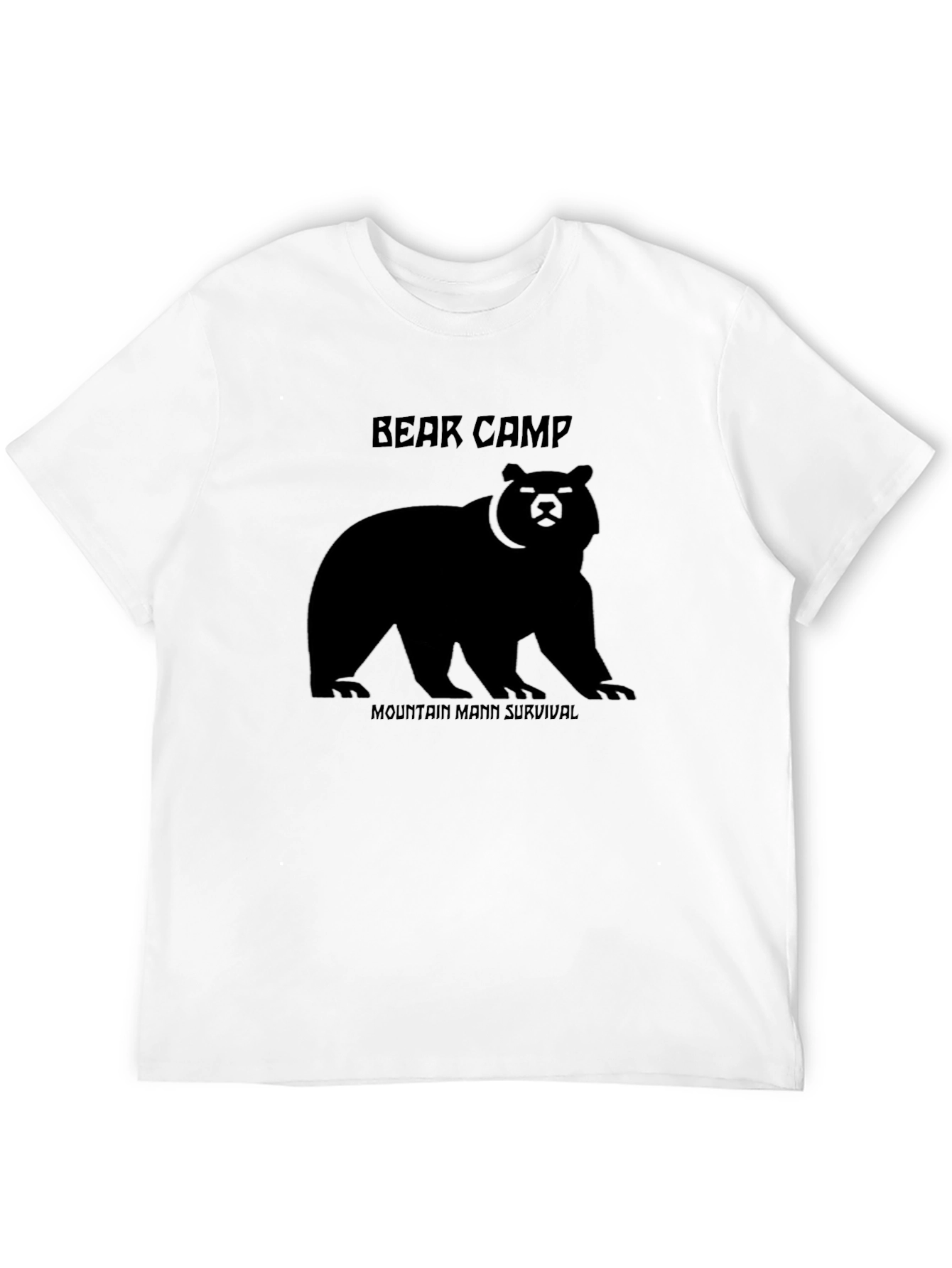 Black Bear Camp Mountain Man Survival Black T-Shirt view 12