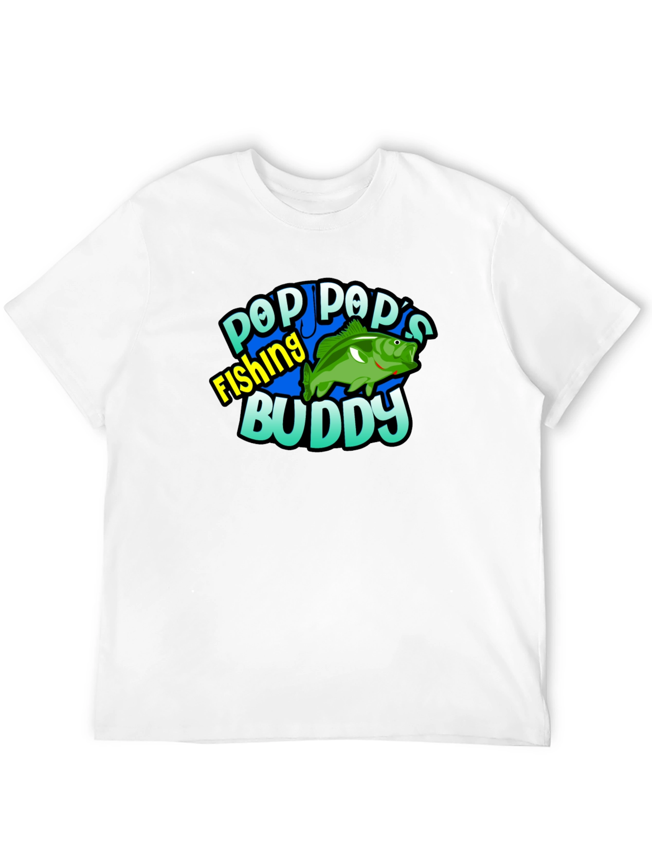 Black Pop Pop's Fishing Buddy Black T-Shirt view 12