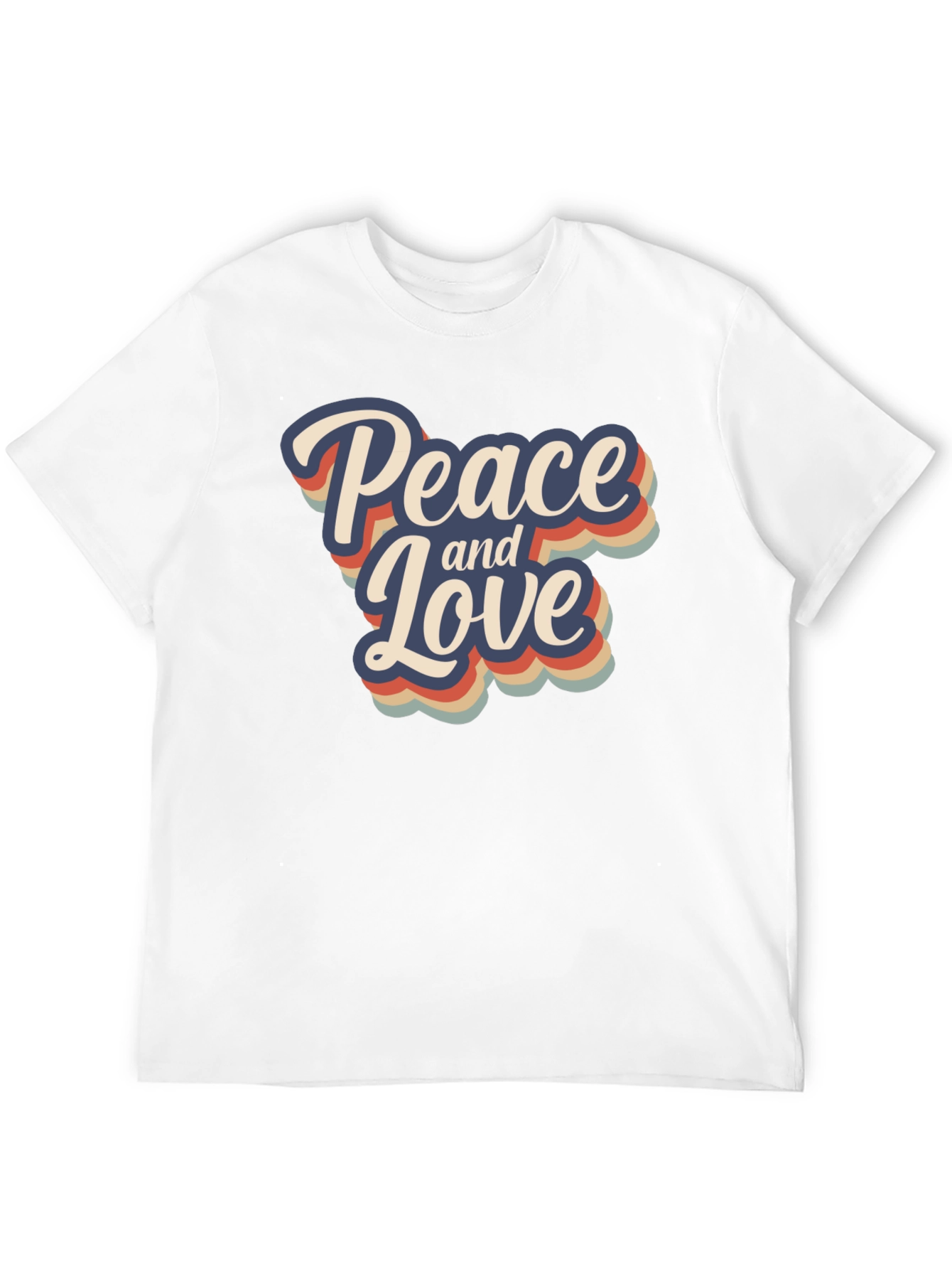 Black Peace and Love Retro Graphic T-Shirt view 12