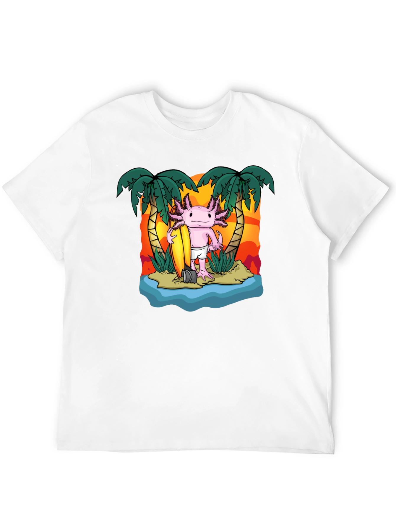 Black Axolotl Surfer T-Shirt view 12