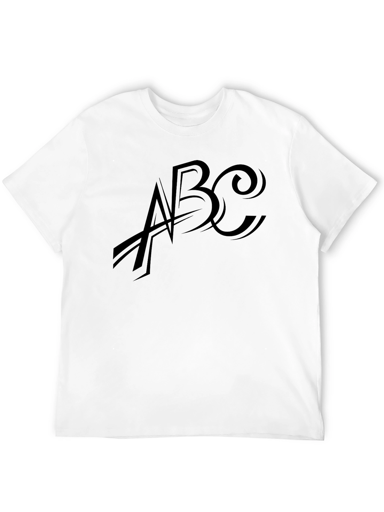 Black Men's Black Graphic Tee - ABC Design view 12
