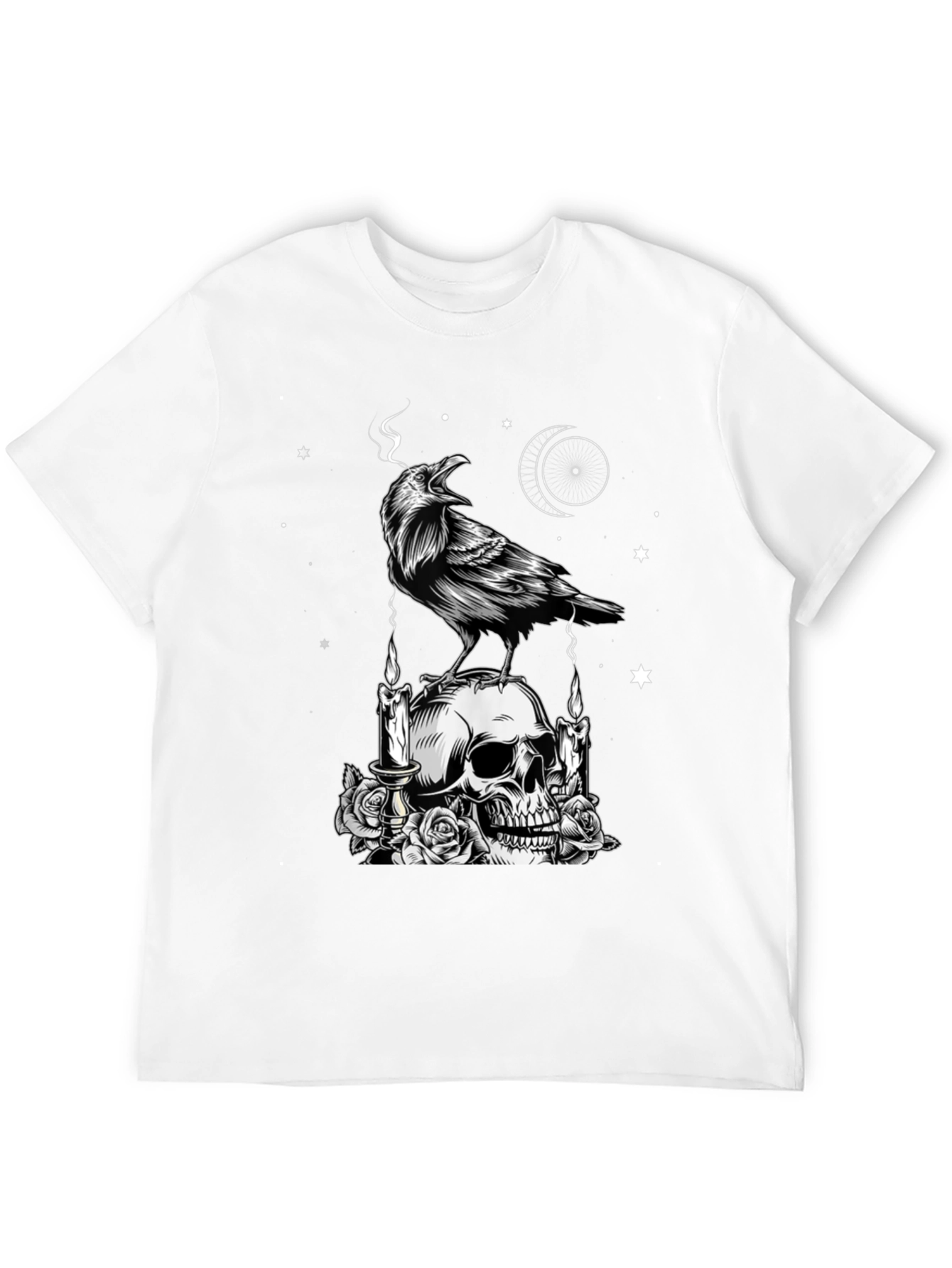 Black Raven & Skull Graphic Tee view 12