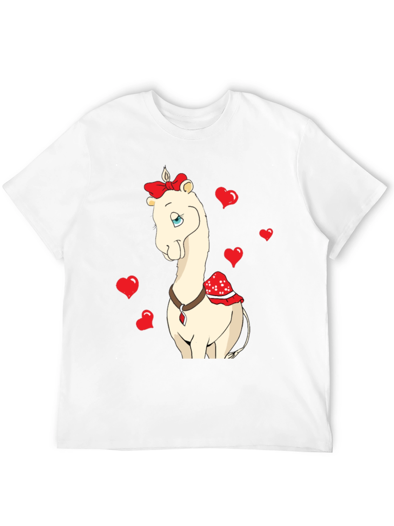 Black Cute Camel With Bow & Hearts Valentine's T-Shirt view 12