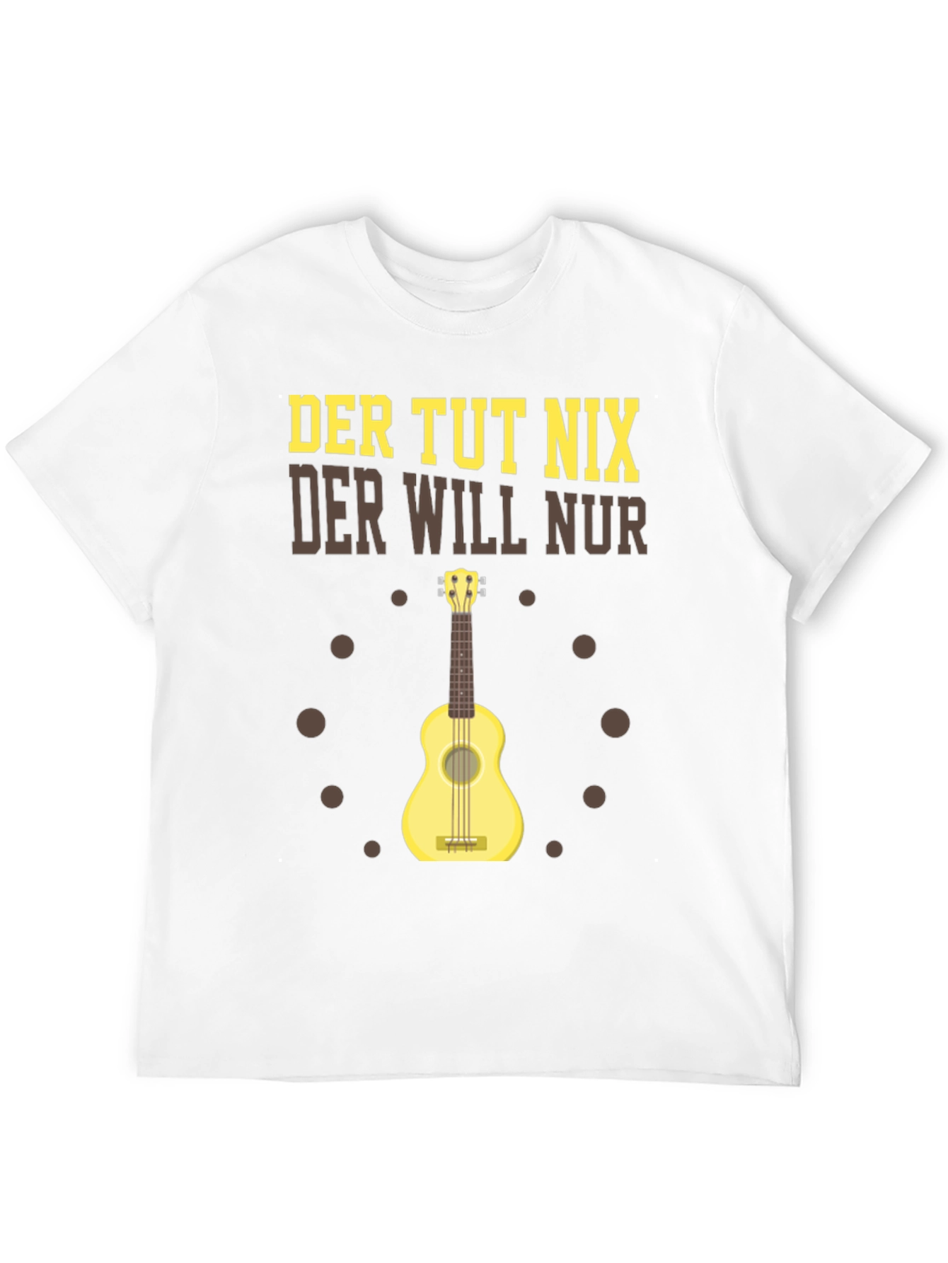 Black Der Tut Nix Graphic T-Shirt Ukulele Player view 12