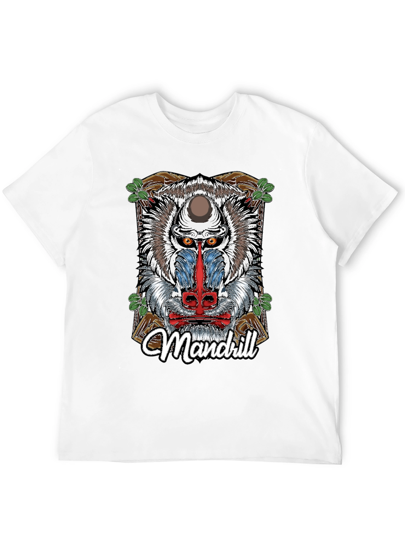 Black Mandrill Graphic Print Black T-Shirt view 12