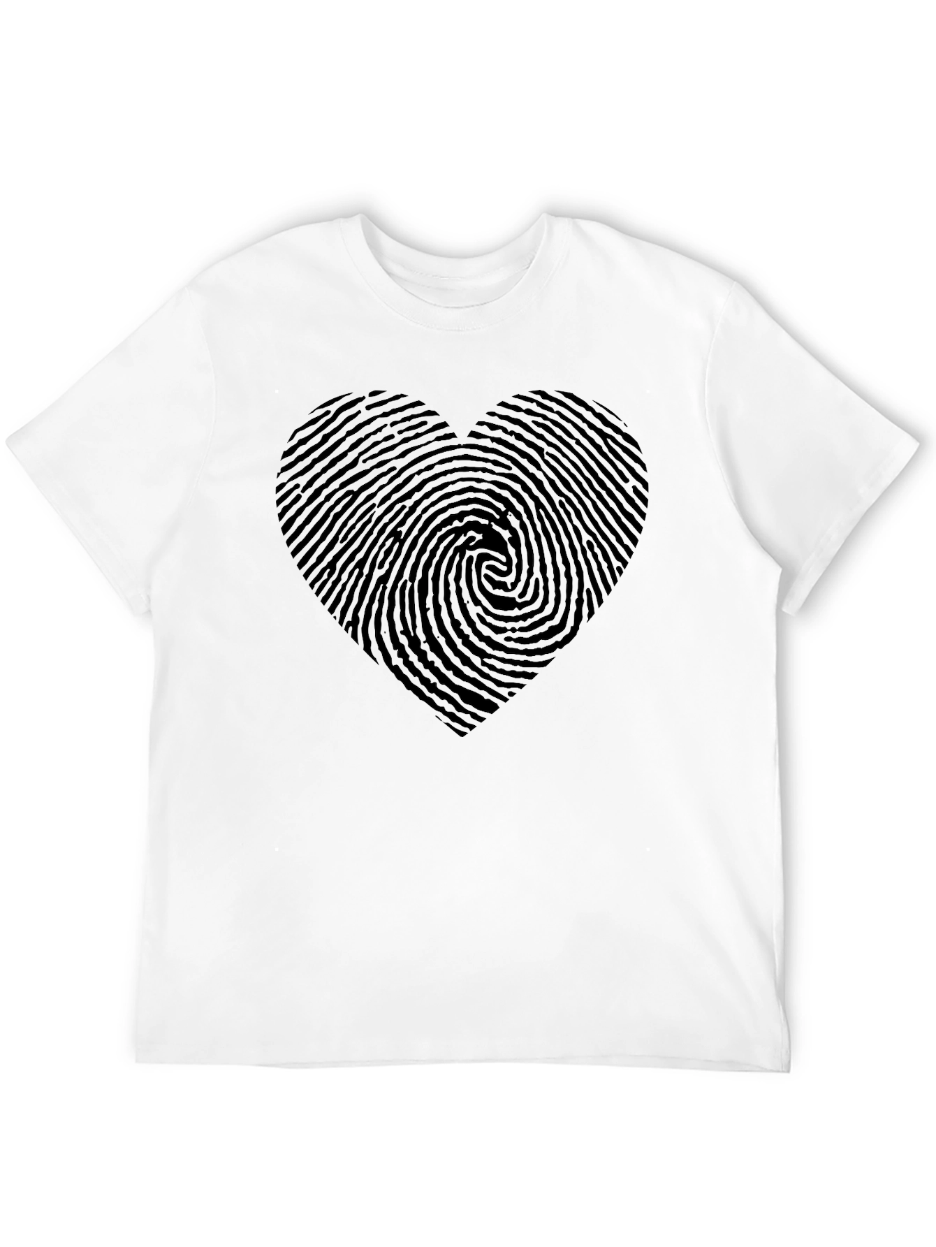 Black Fingerprint Heart Black T-Shirt view 12