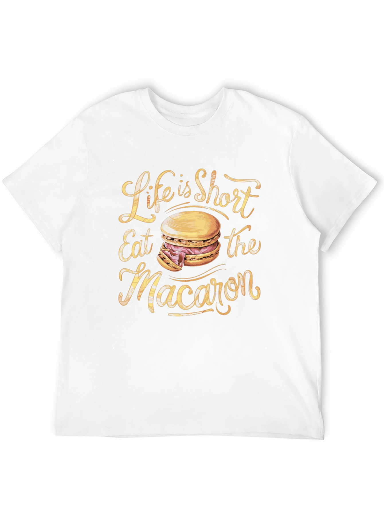 Black Life is Short Eat Macaron Graphic Tee view 12