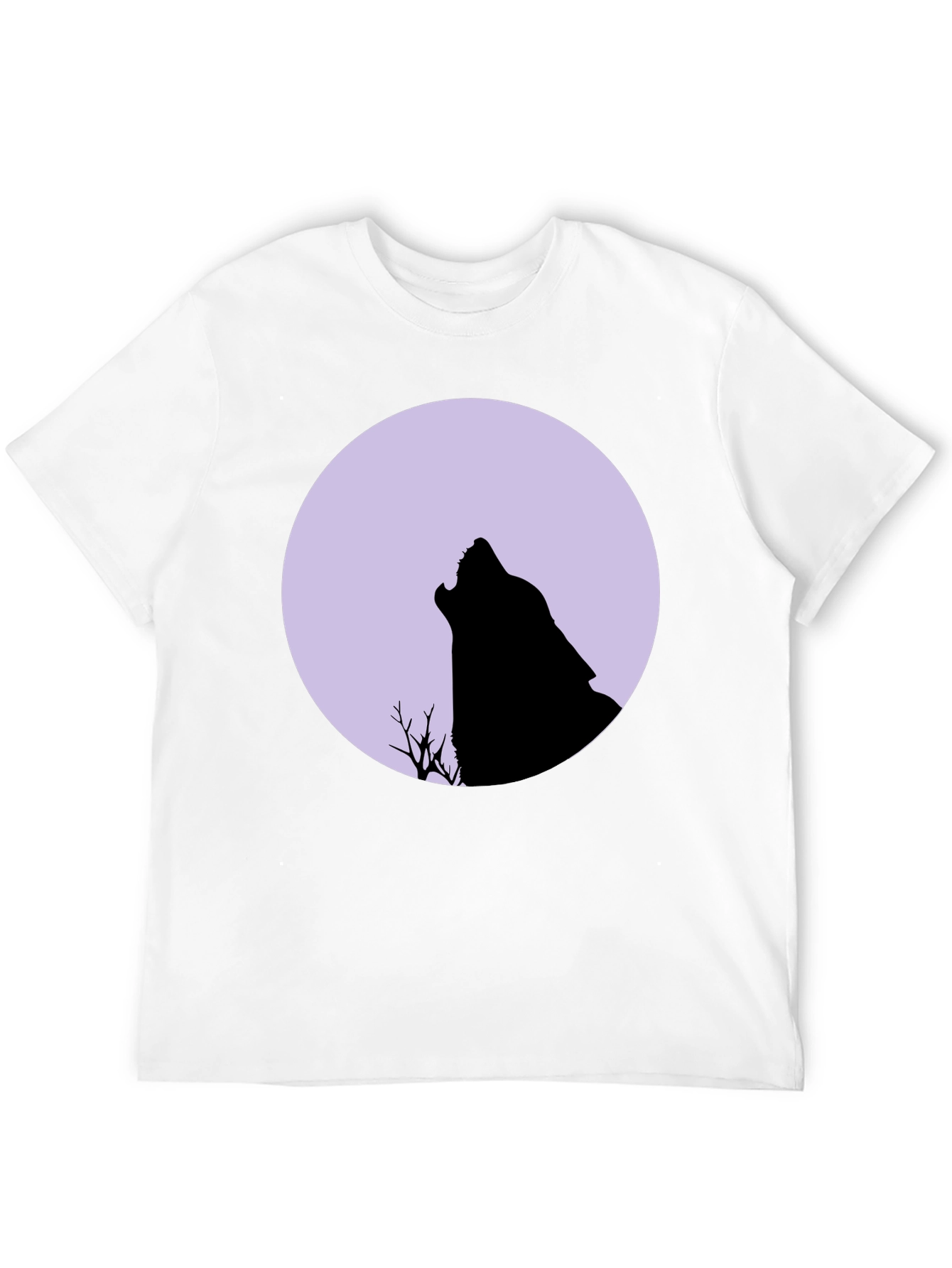 Black Wolf Moon Graphic Tee - Black Cotton T-Shirt view 12