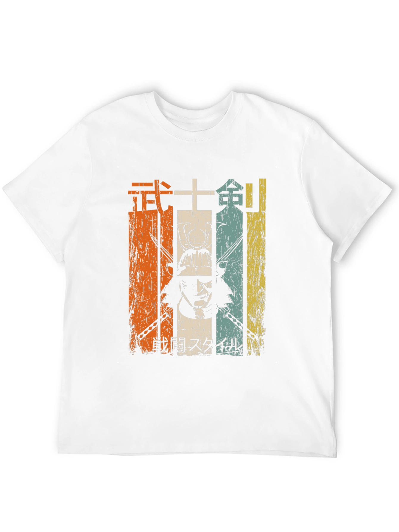 Black Vintage Samurai Graphic Tee - Men's Black T-Shirt view 12