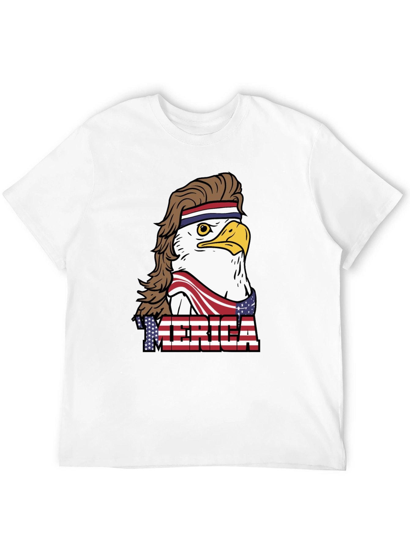 Black USA Eagle Mullet T-Shirt: Patriotic & Funny view 12