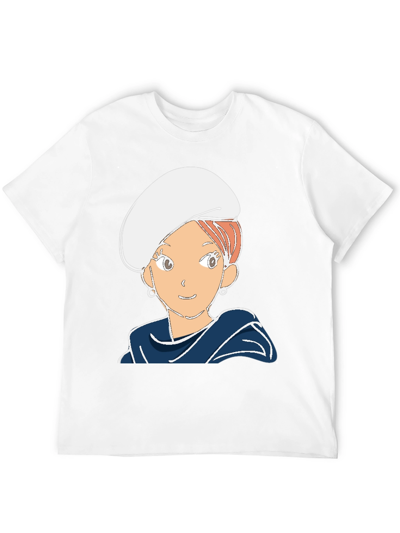 Black Cartoon Girl Graphic Tee - Black Cotton Blend T-Shirt view 12