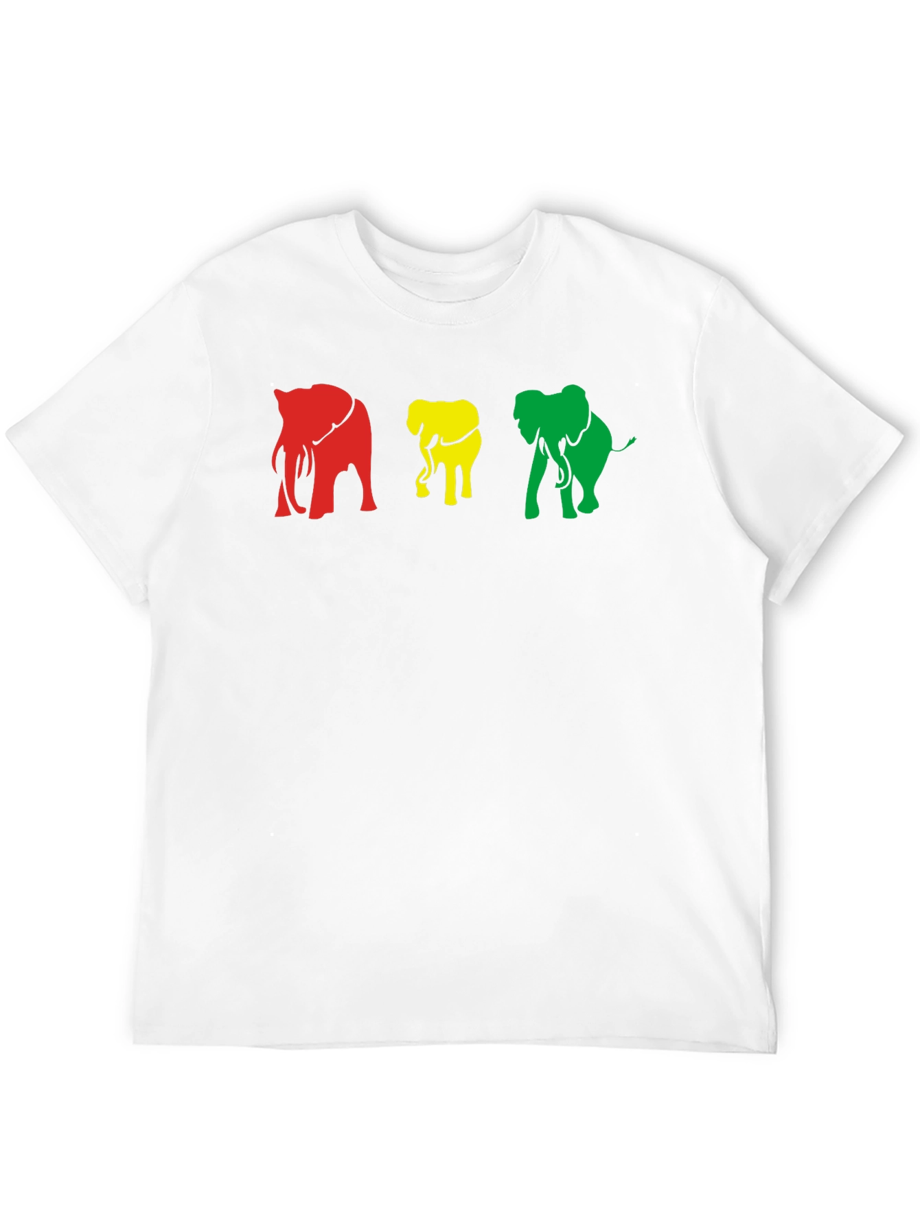 Black Rasta Elephants Graphic Tee - Black Cotton T-Shirt view 12