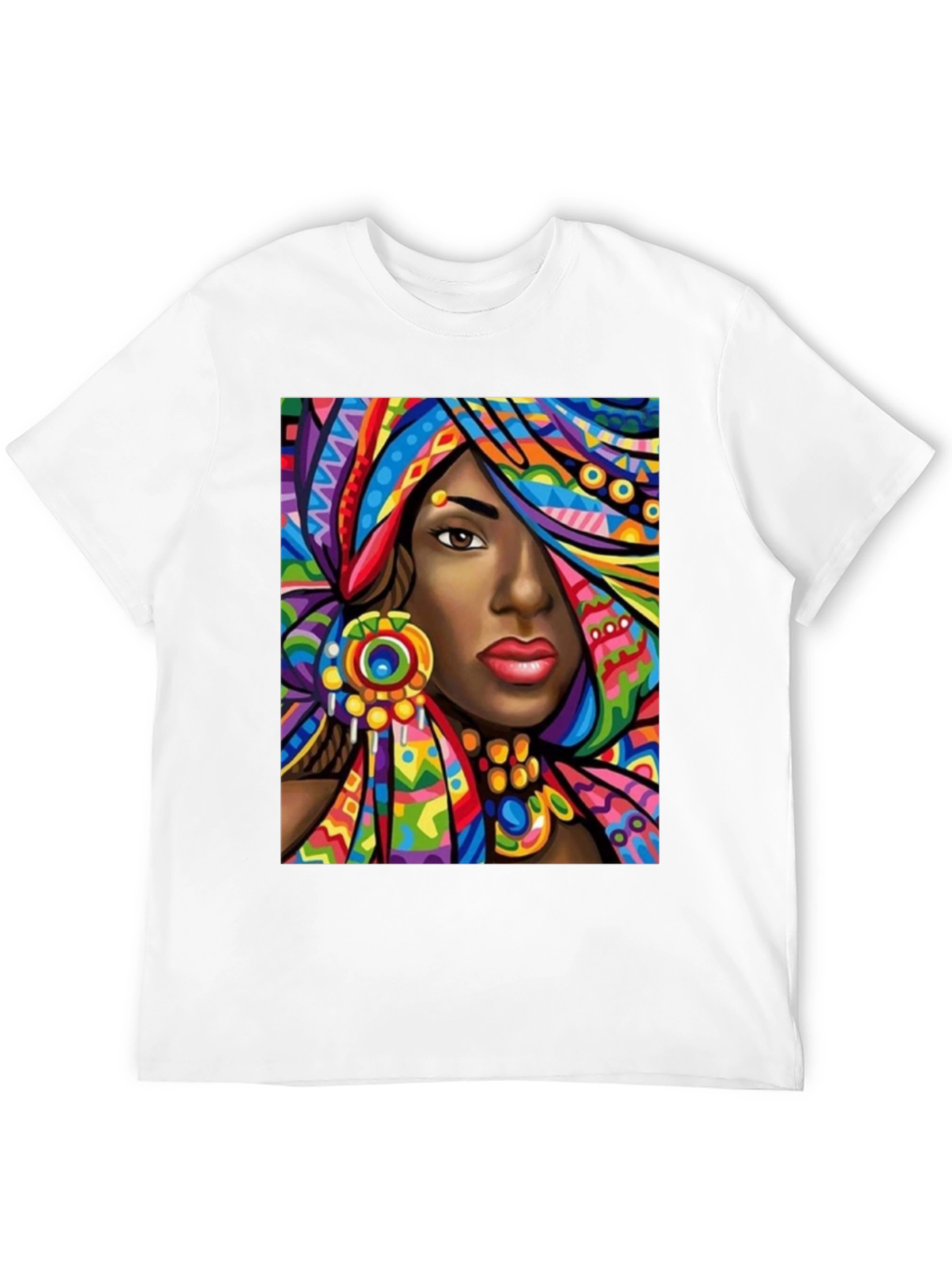 Black Colorful African Queen Graphic T-Shirt view 12