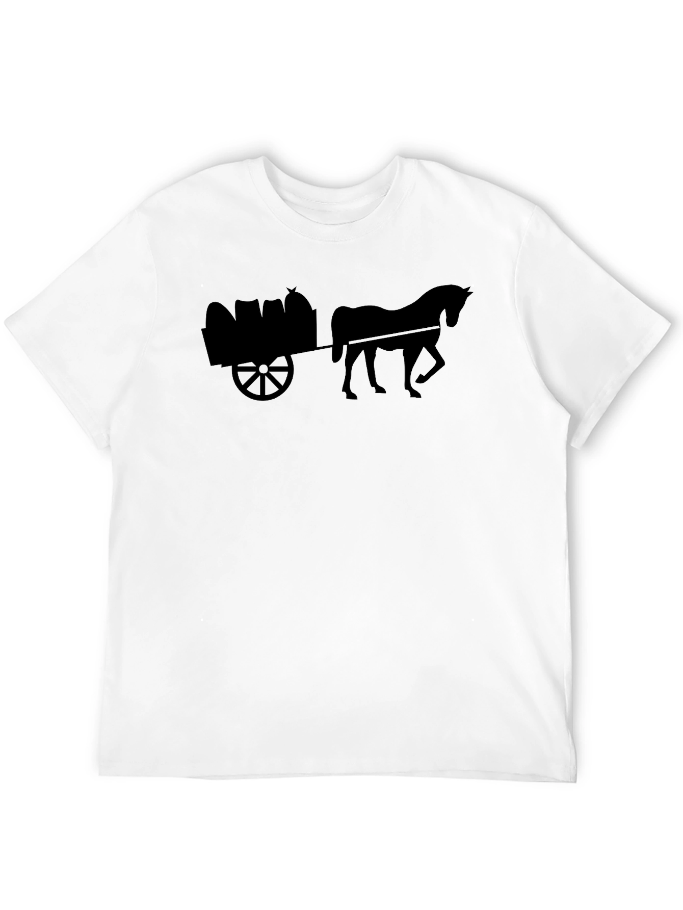 Black Horse & Cart Black T-Shirt - Equestrian Style view 12