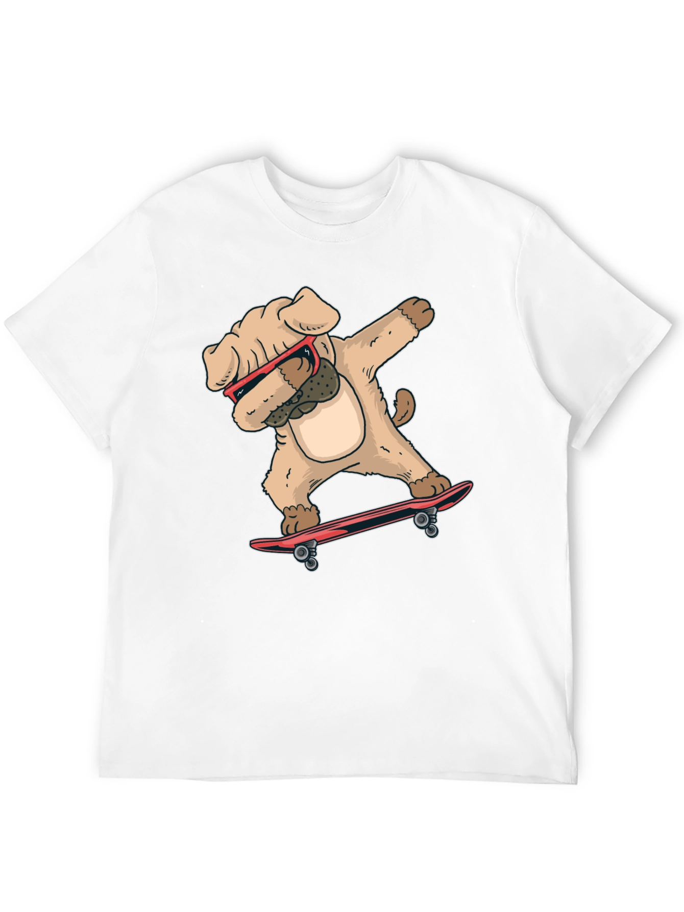 Black Dabbing Dog Skateboard T-Shirt view 12