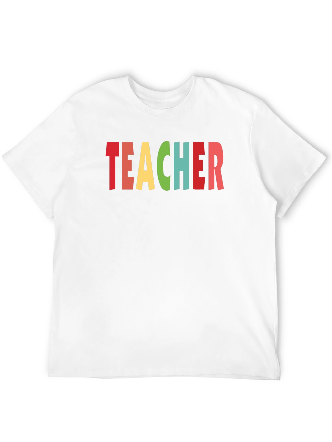 Black Colorful Teacher T-Shirt - Unisex Crew Neck view 12