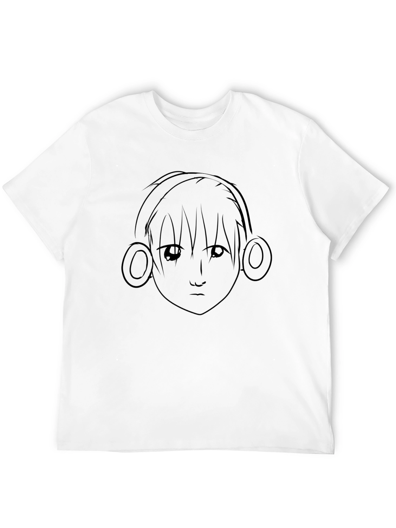 Black Anime Headphones Black T-Shirt view 12