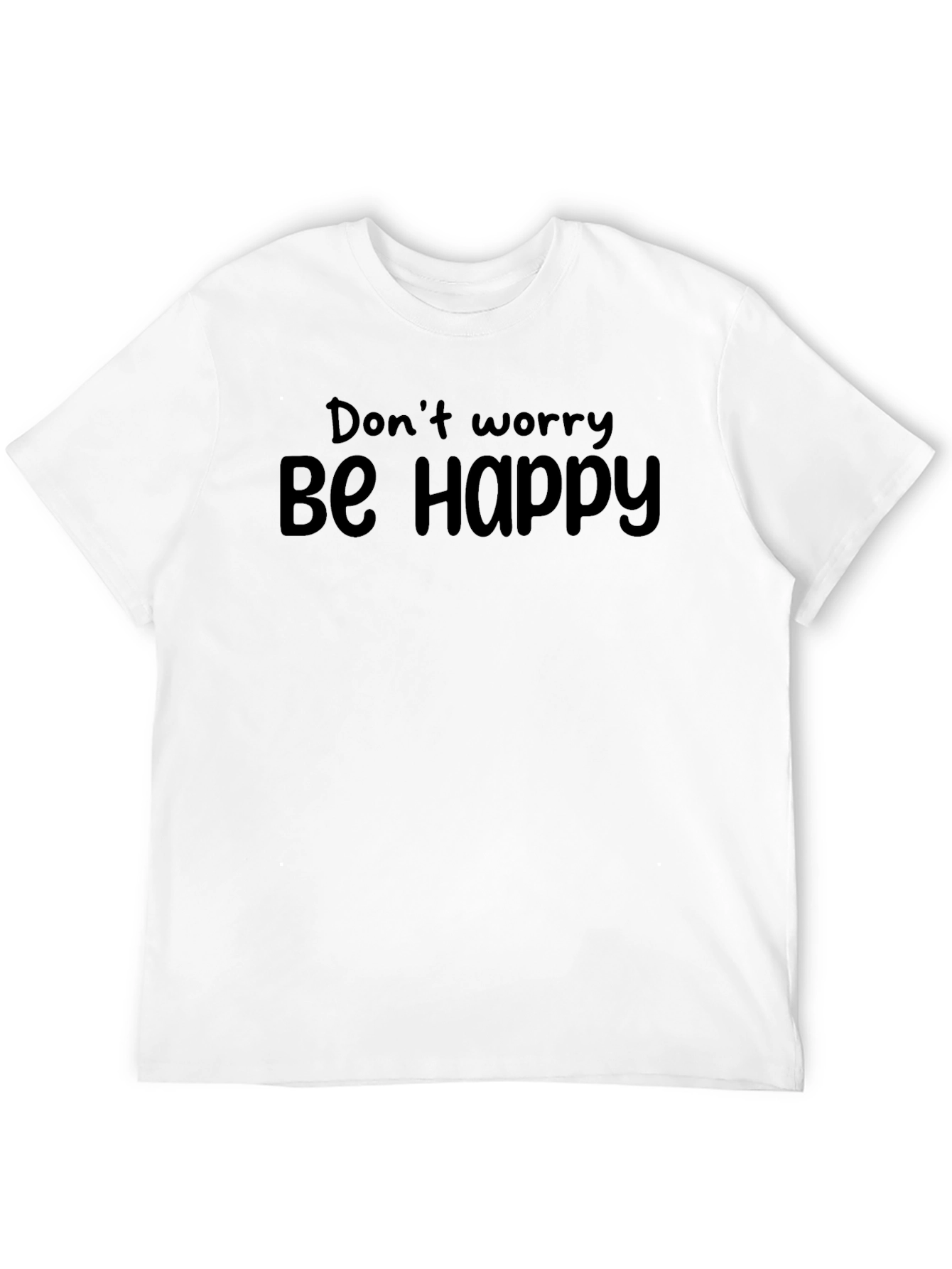 Black Don't Worry Be Happy Graphic Tee view 12