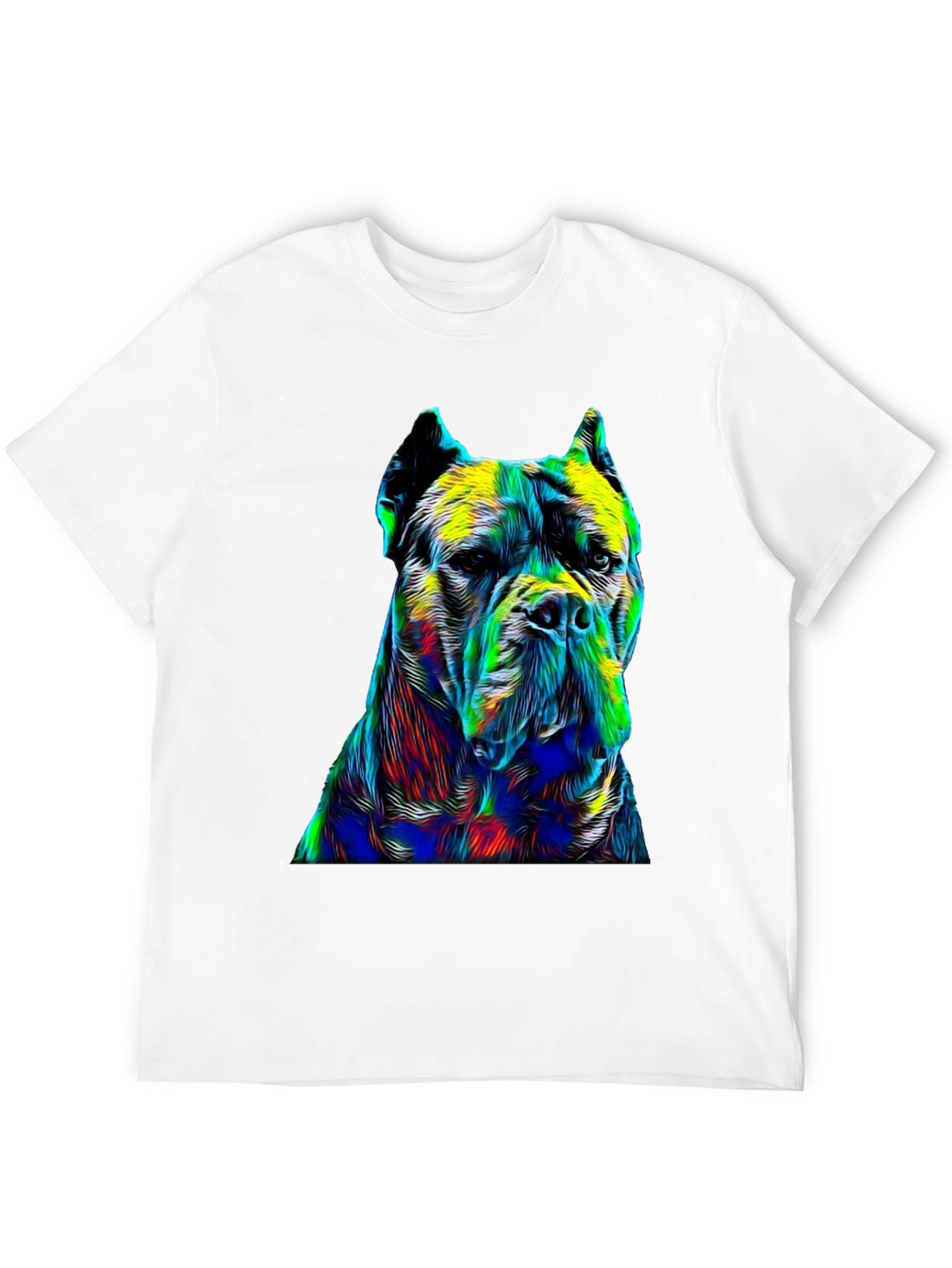 Black Abstract Dog Print Black T-Shirt view 12
