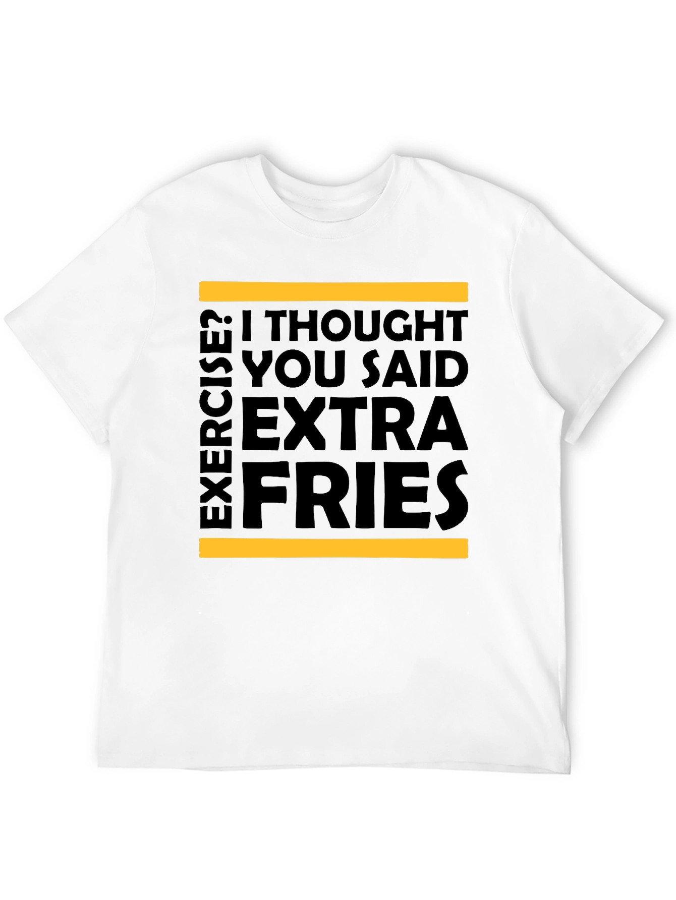 Black Extra Fries T-Shirt - Funny Foodie Tee view 12