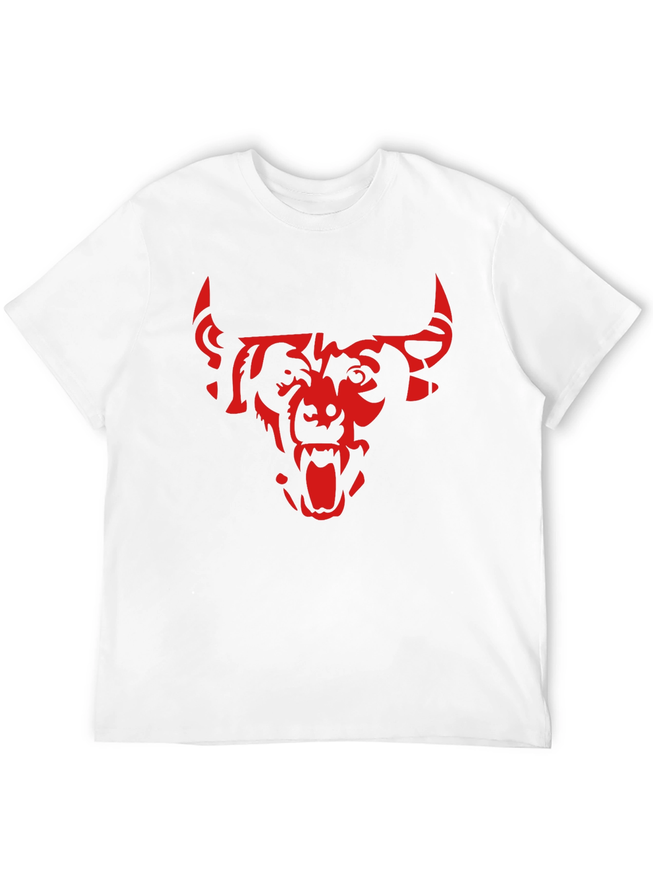 Black Men's Black T-Shirt with Red Bull Graphic view 12