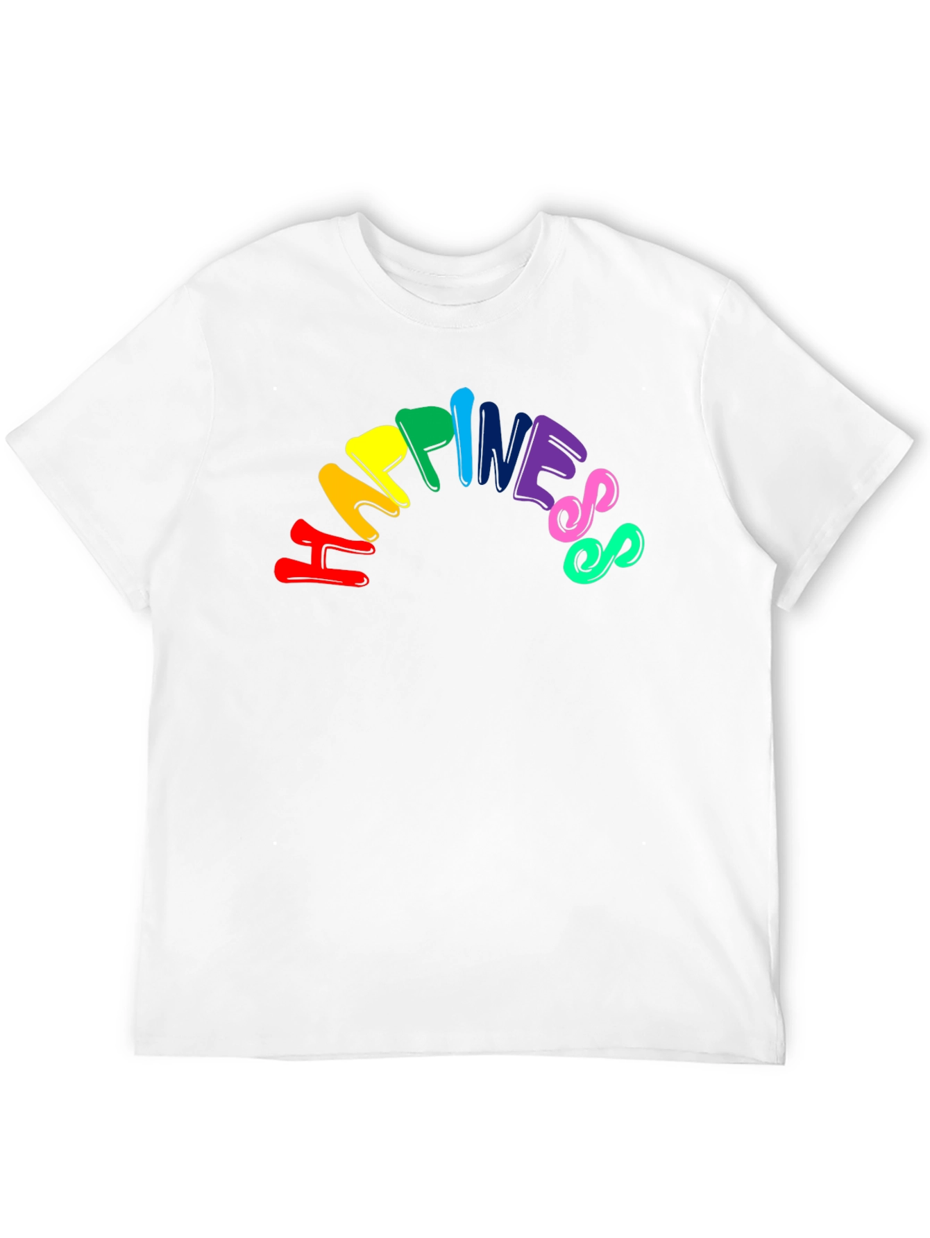 Black Happiness Rainbow Graphic Tee - Unisex Black T-Shirt view 12