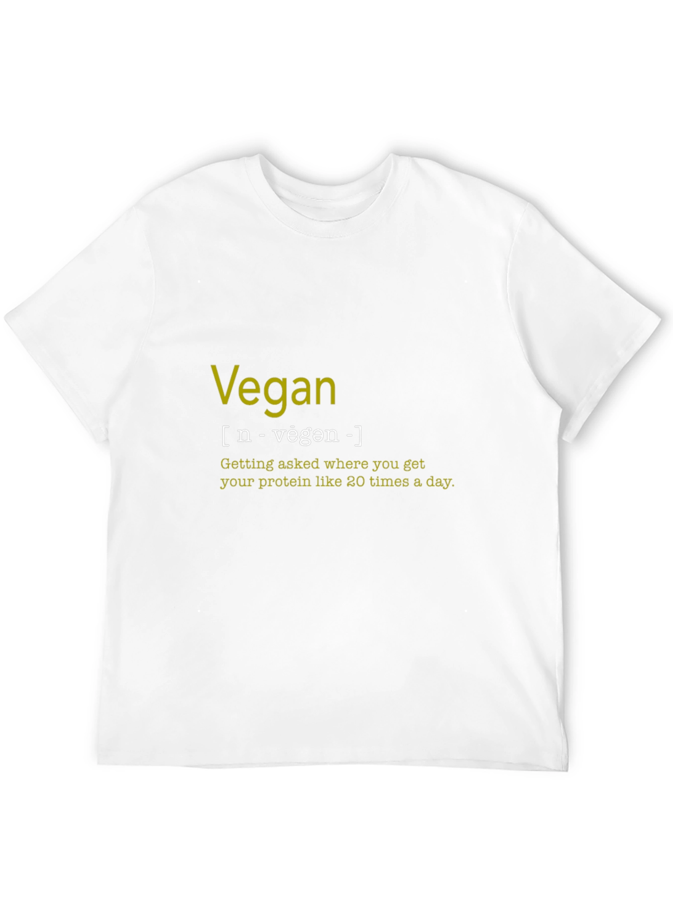 Black Vegan Definition T-Shirt - Funny Vegan Protein Joke view 12