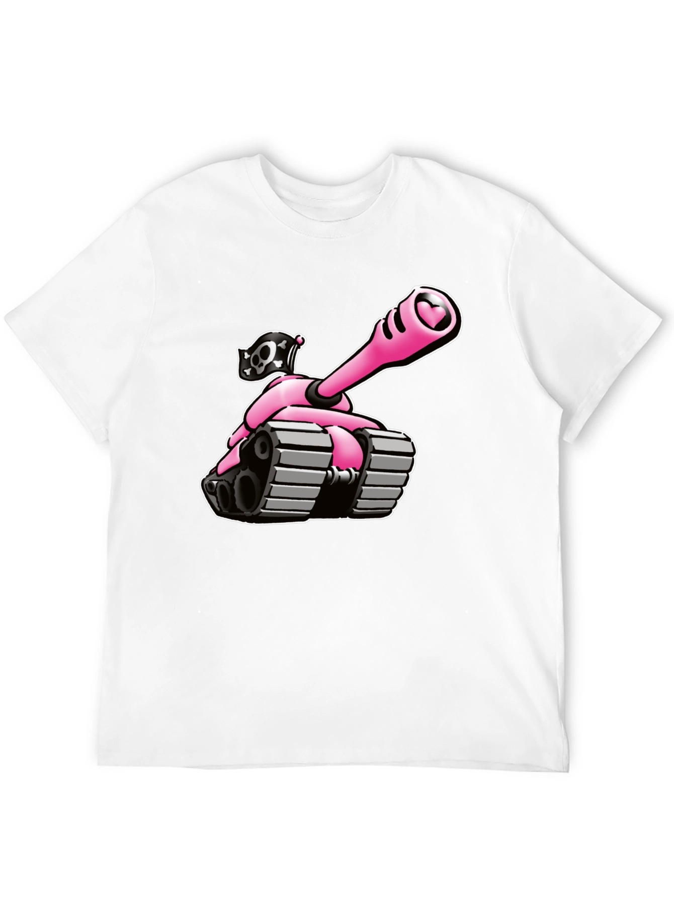 Black Pink Tank T-Shirt - Heart Cannon Pirate Tee view 12