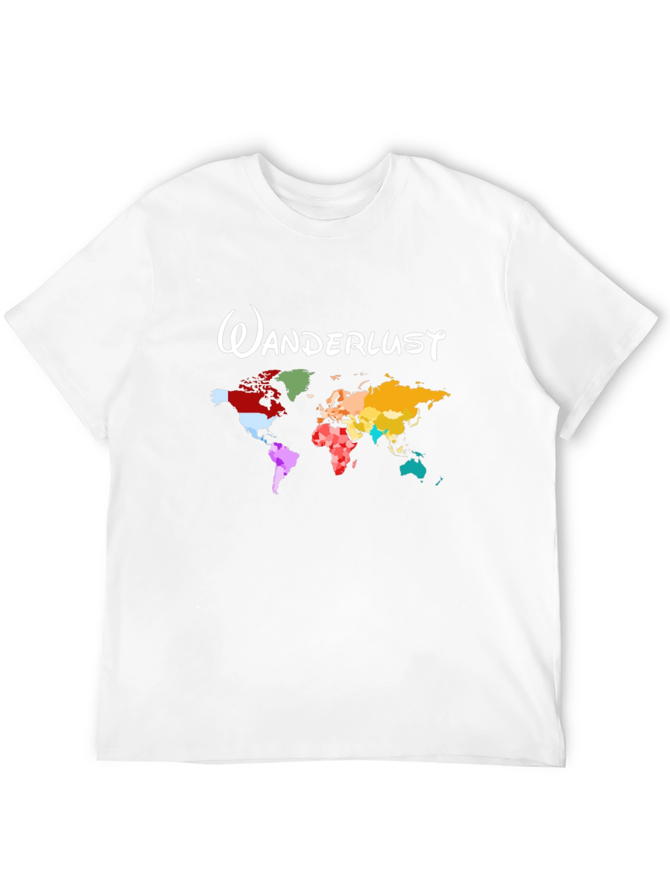 Black Wanderlust World Map Black T-Shirt view 12