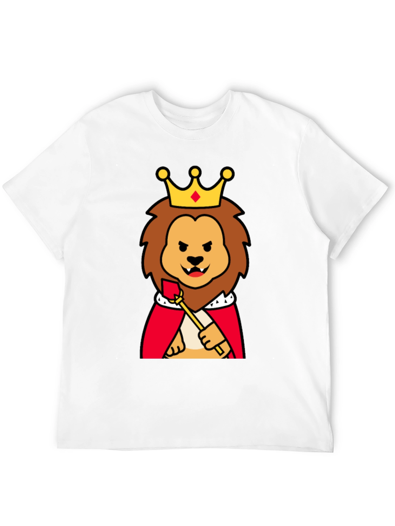 Black King Lion Graphic Tee - Funny Cartoon Animal T-Shirt view 12