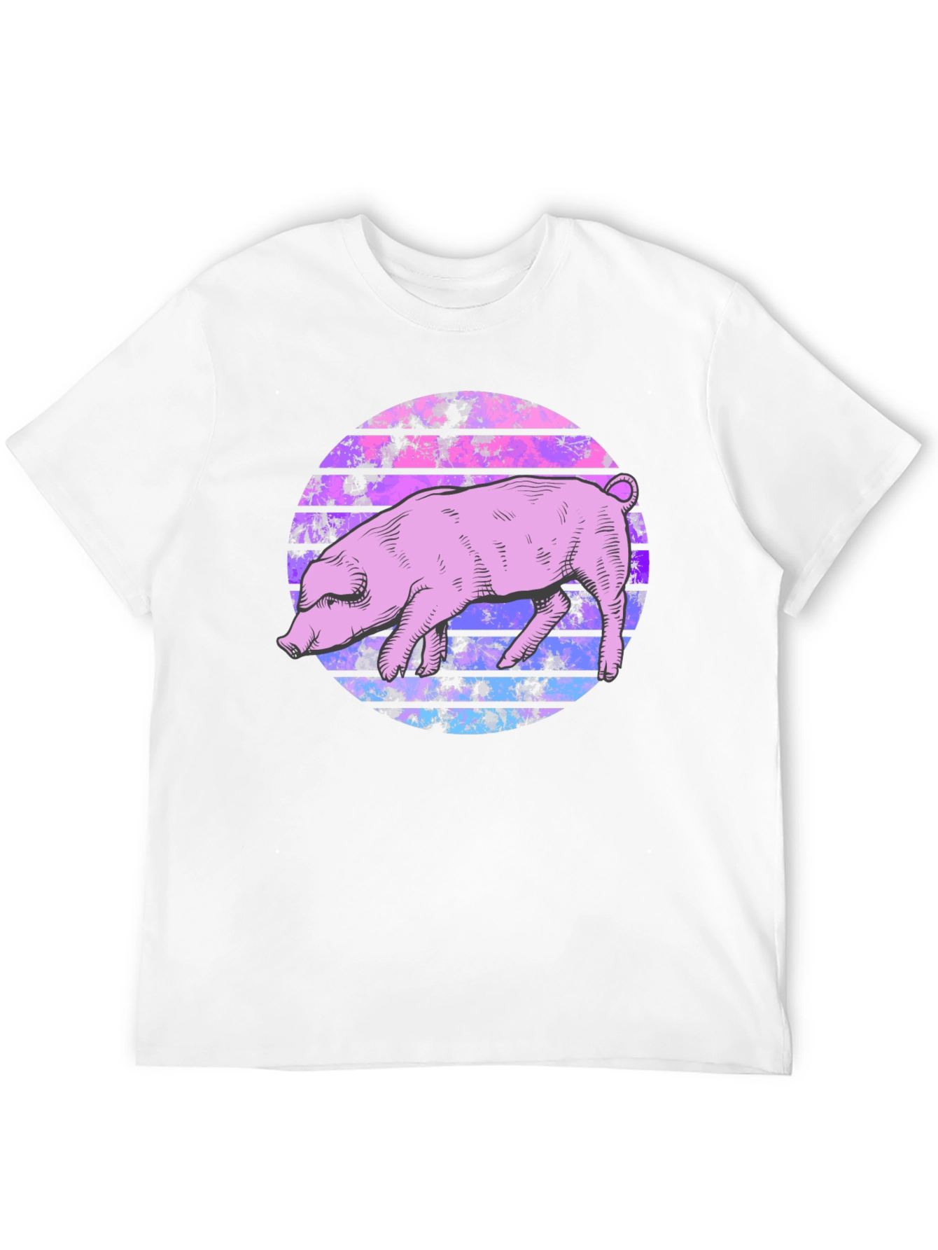 Black Retro Pig Graphic Tee - Unique Style view 12