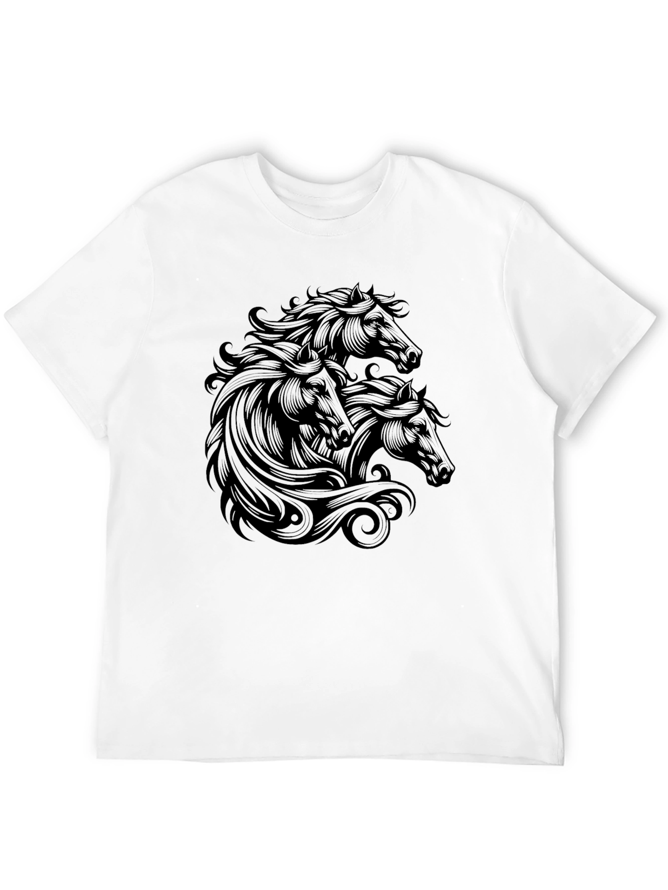 Black Black Horse T-Shirt - Graphic Tee for Men view 12