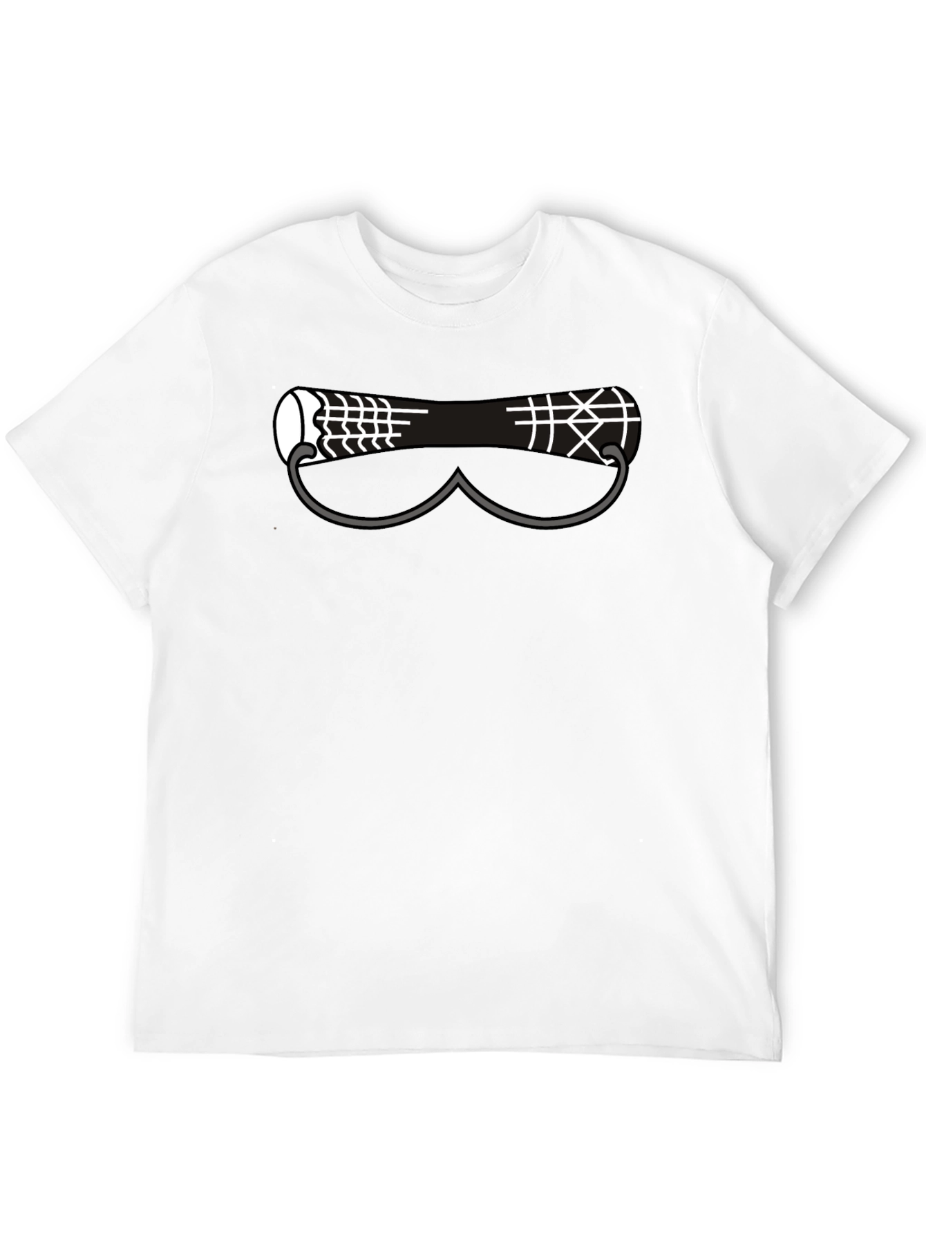 Black Cool Graphic Tee - Funny Eye Mask Design view 12