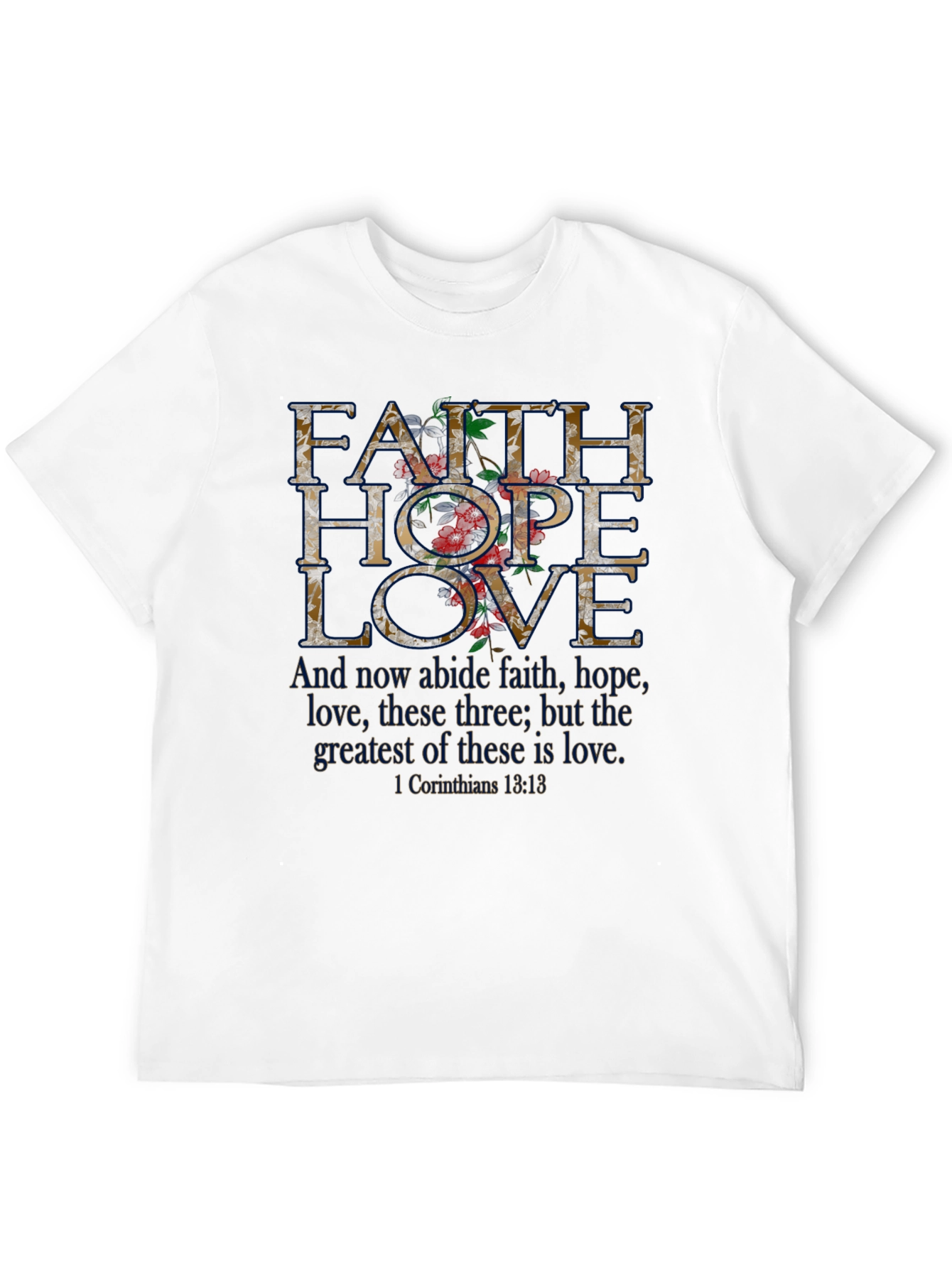 Black Faith Hope Love Floral Graphic Tee view 12